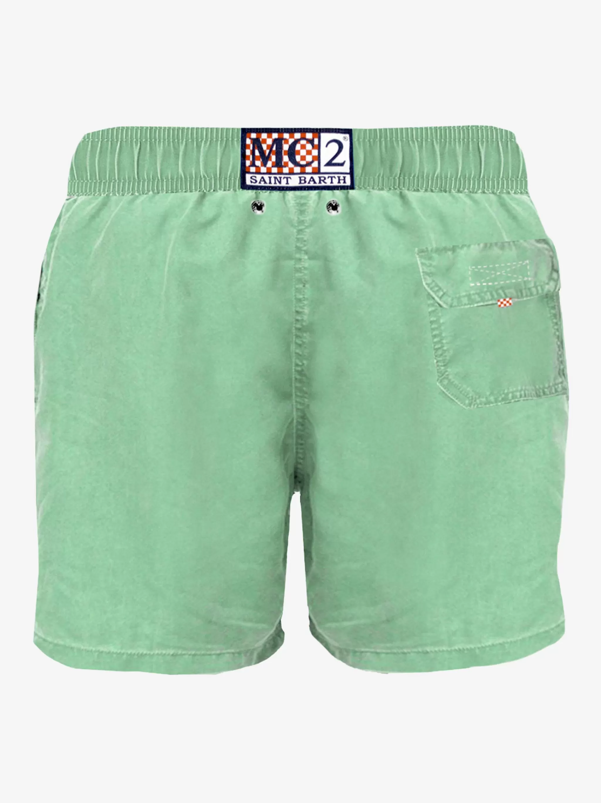 MC2 Saint Barth Acid green delavè man swim shorts Best