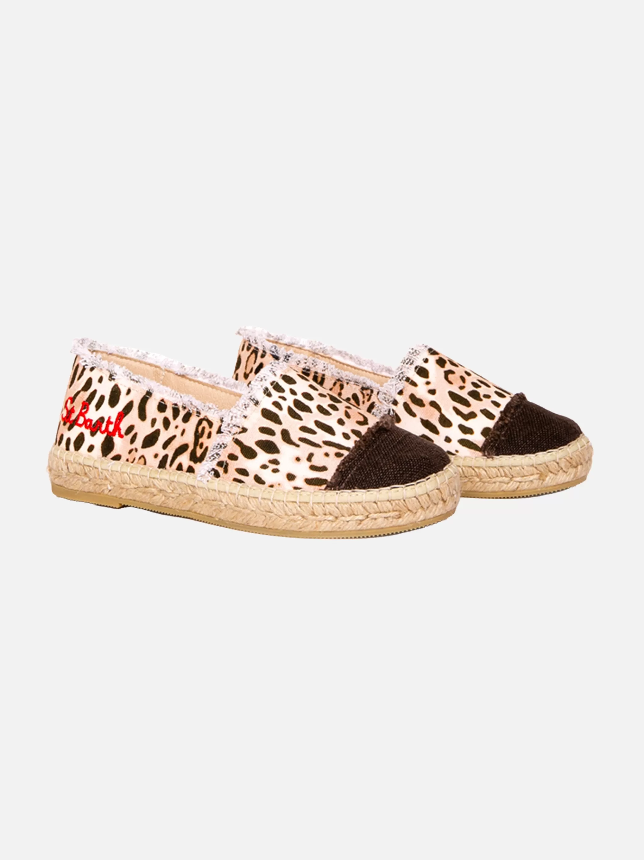 MC2 Saint Barth Animalier print canvas espadrillas with embroidery Cheap