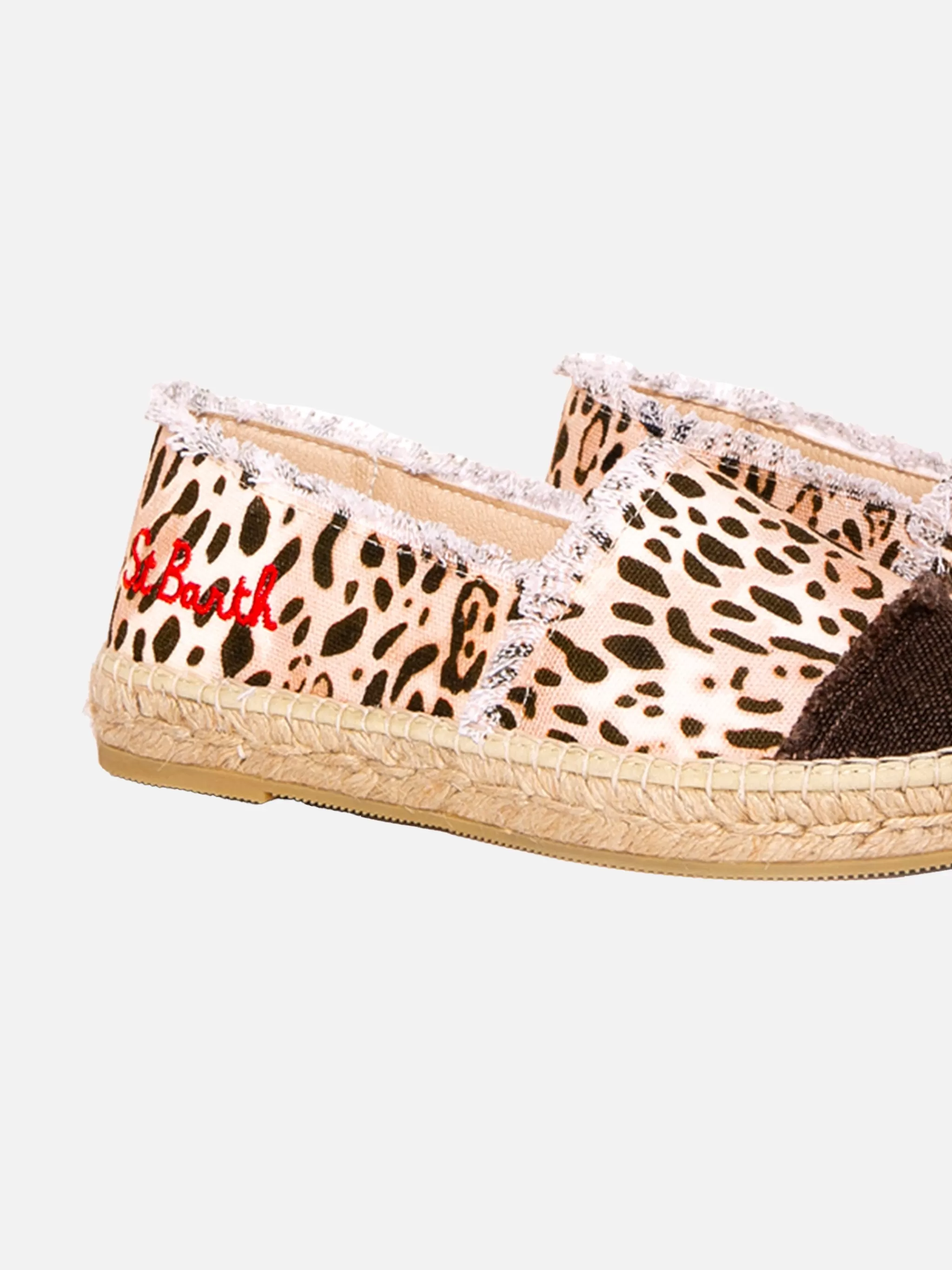 MC2 Saint Barth Animalier print canvas espadrillas with embroidery Cheap