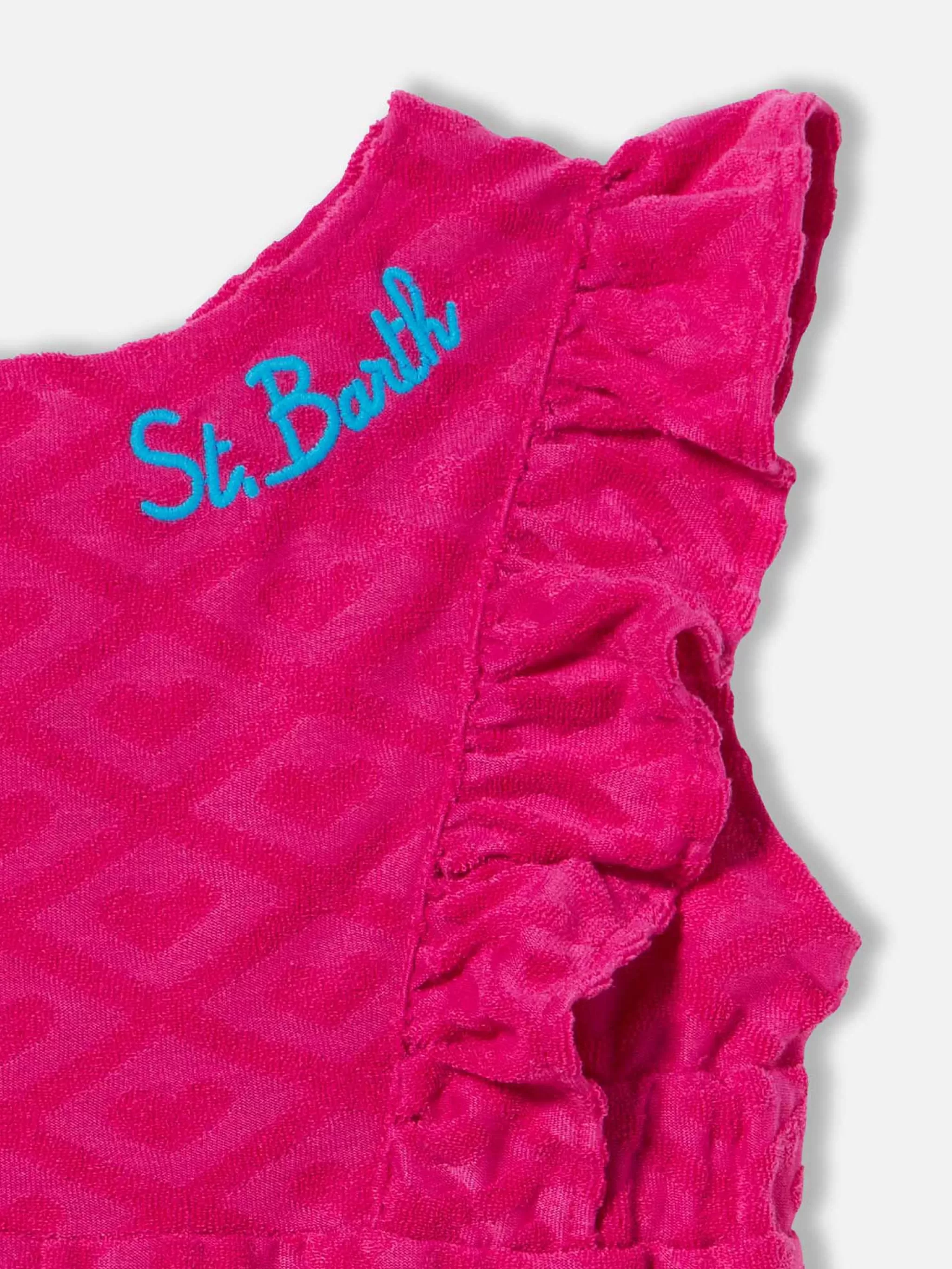 MC2 Saint Barth Baby girl romper suit with embossed hearts Discount