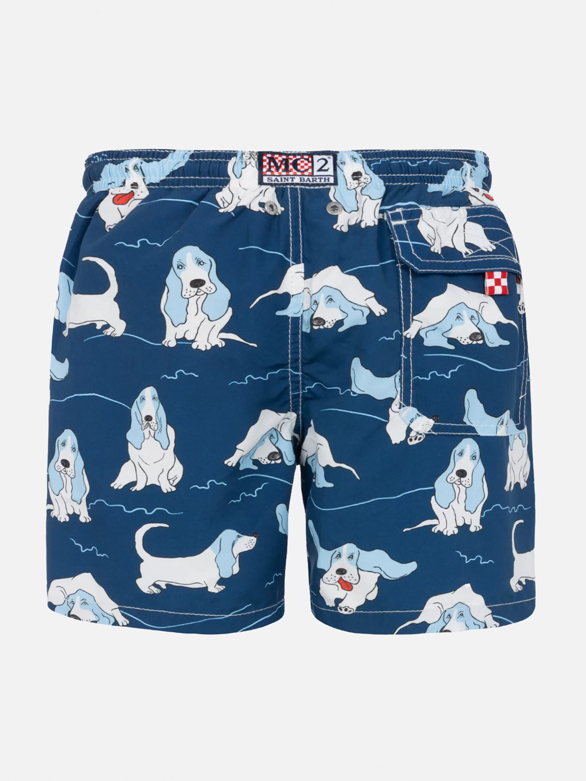 MC2 Saint Barth Basset Hound print Boy Swimshorts Discount