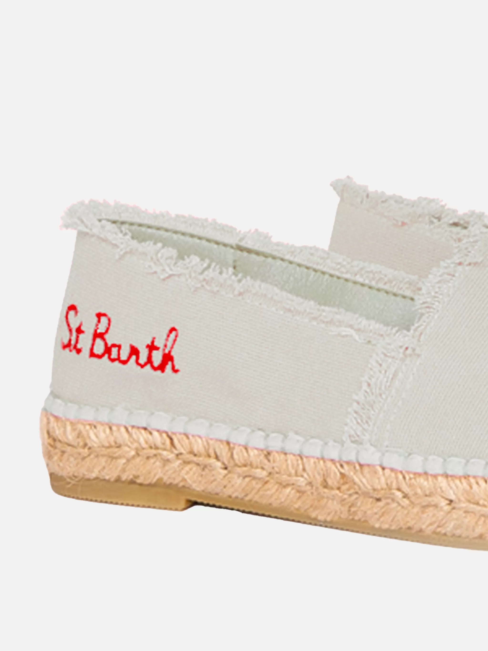 MC2 Saint Barth Beige canvas espadrillas with embroidery Discount