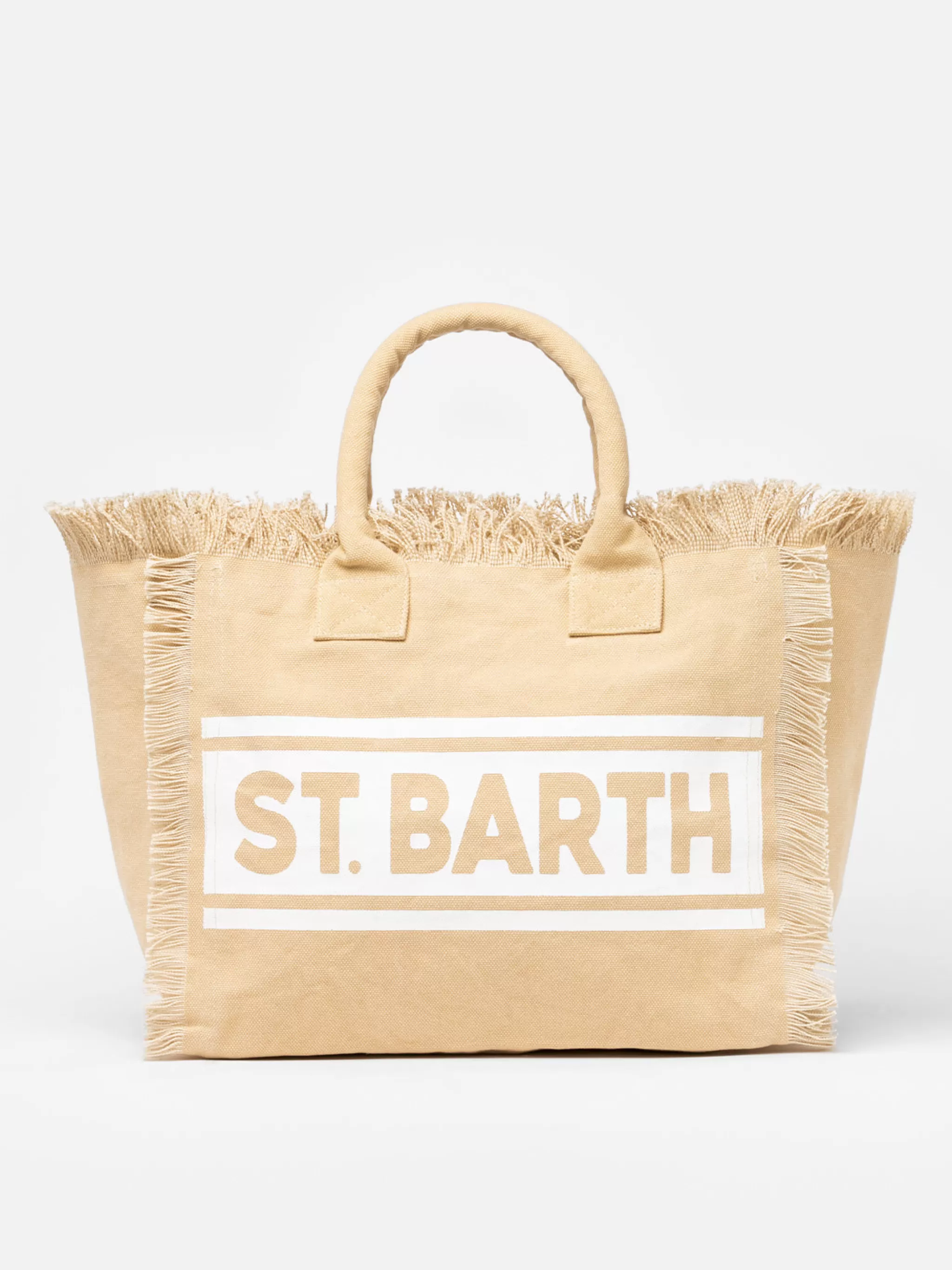 MC2 Saint Barth Beige cotton canvas Vanity shoulder bag New