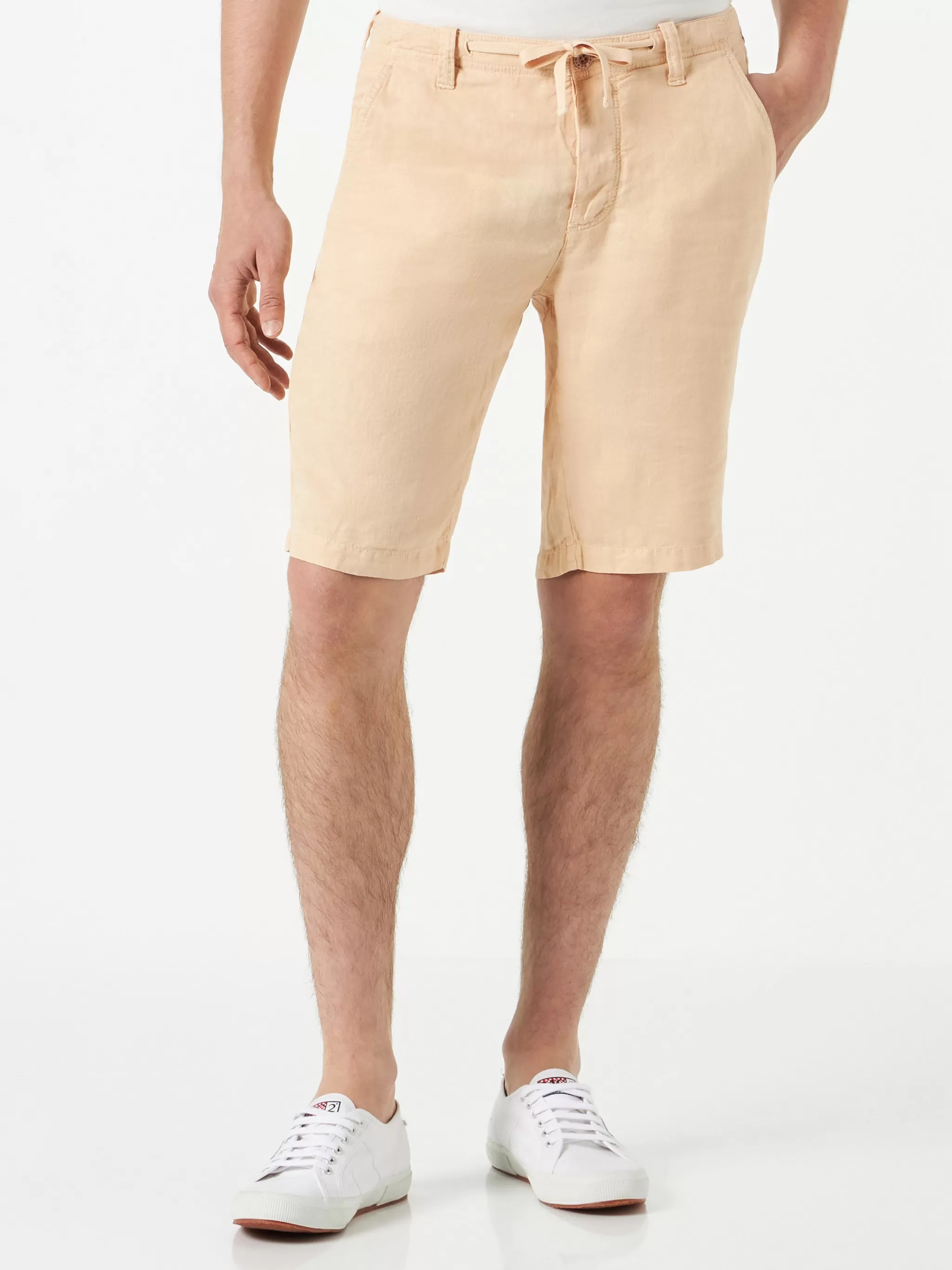 MC2 Saint Barth Beige Linen Bermuda Short Shop