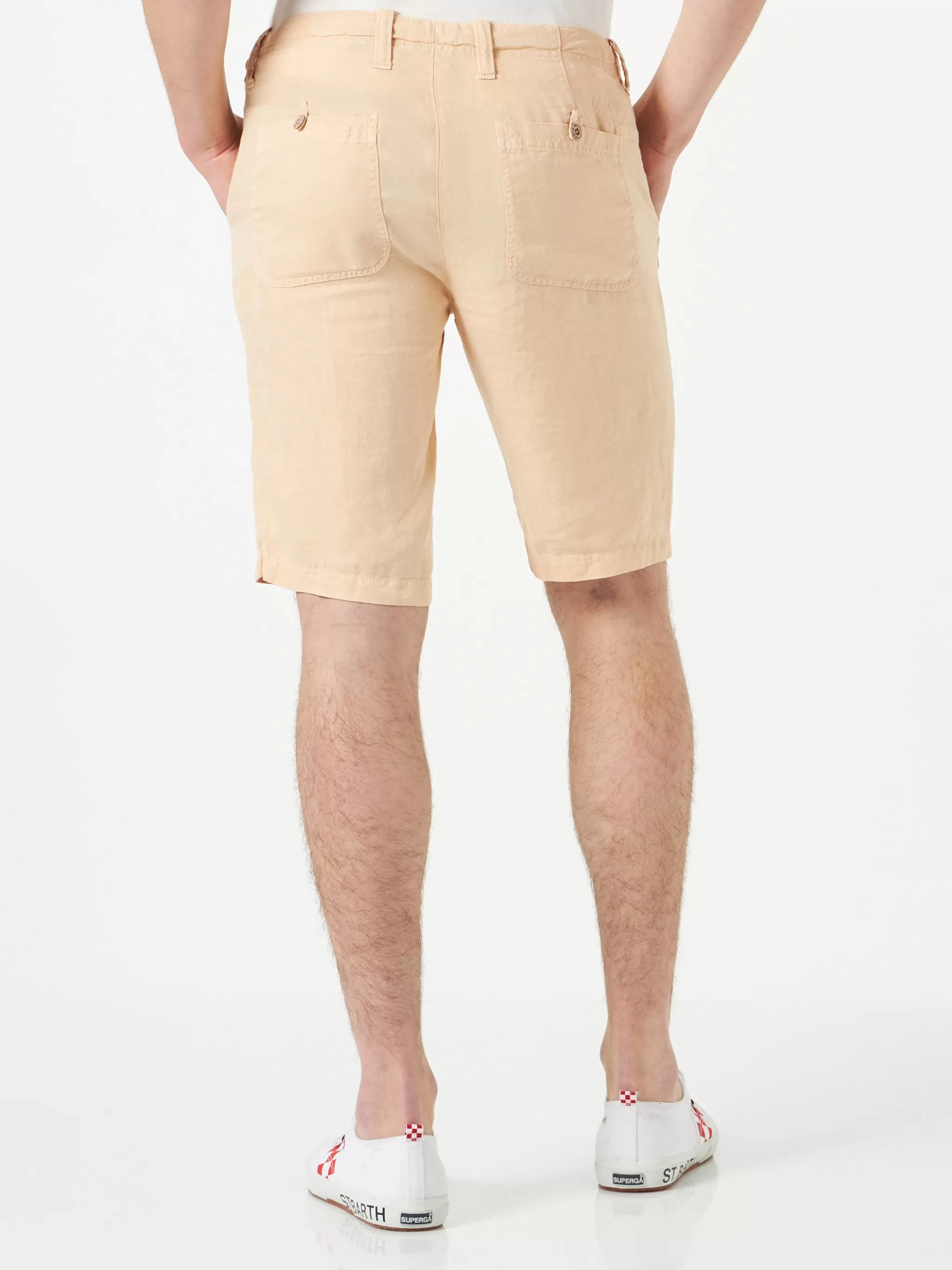 MC2 Saint Barth Beige Linen Bermuda Short Shop