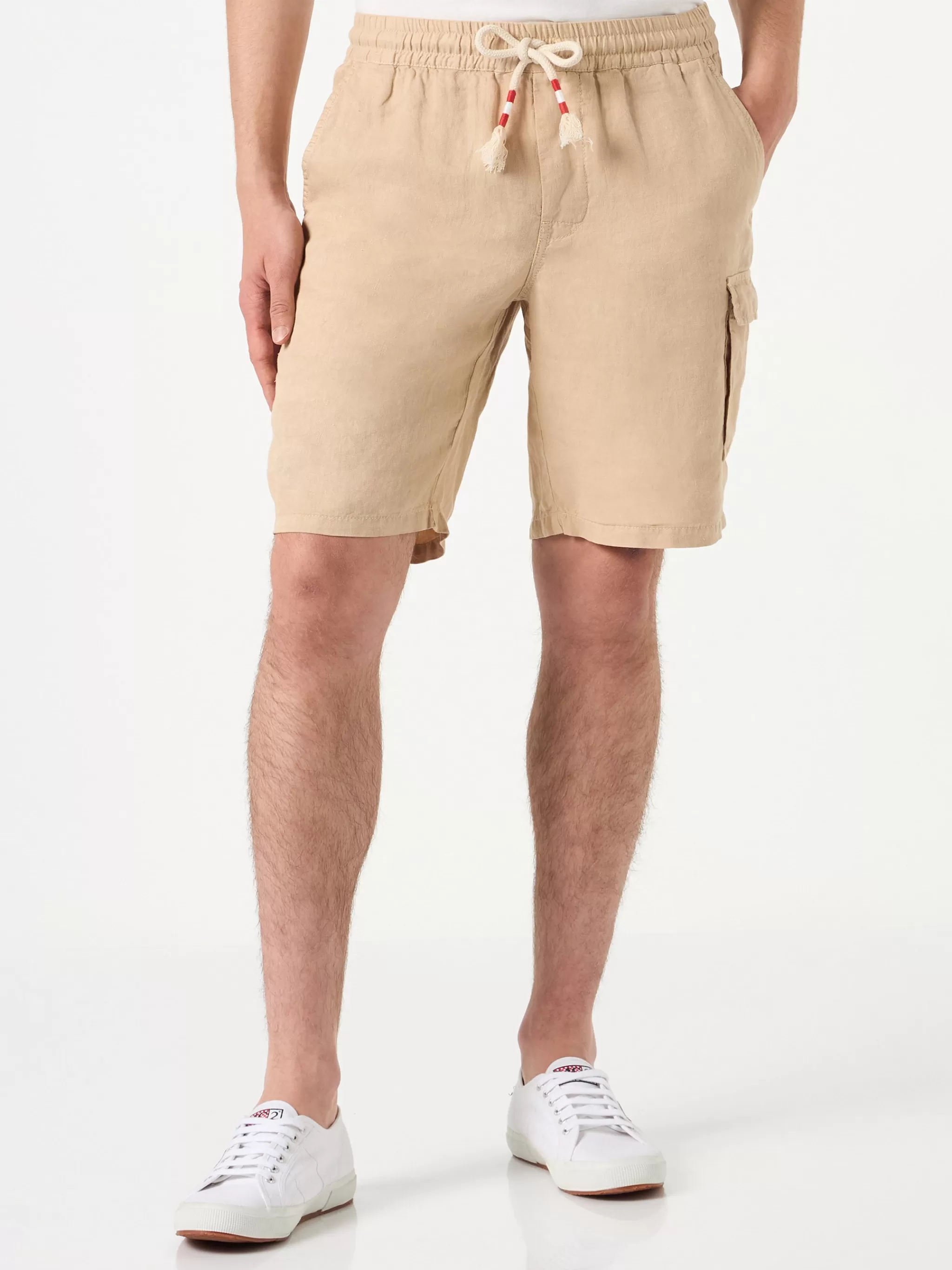 MC2 Saint Barth Beige linen bermuda shorts New