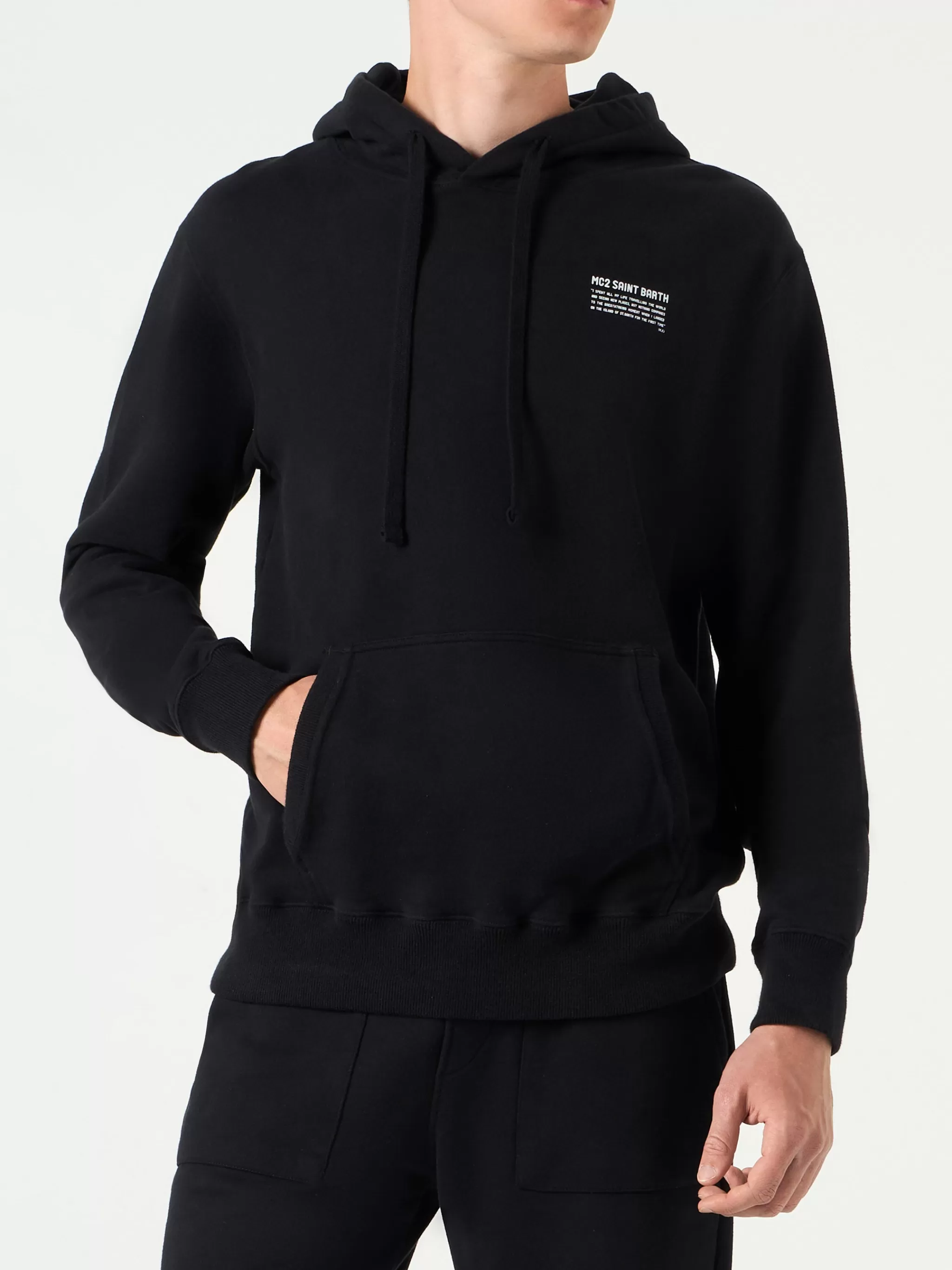 MC2 Saint Barth Black hoodie | Pantone® Special Edition Hot