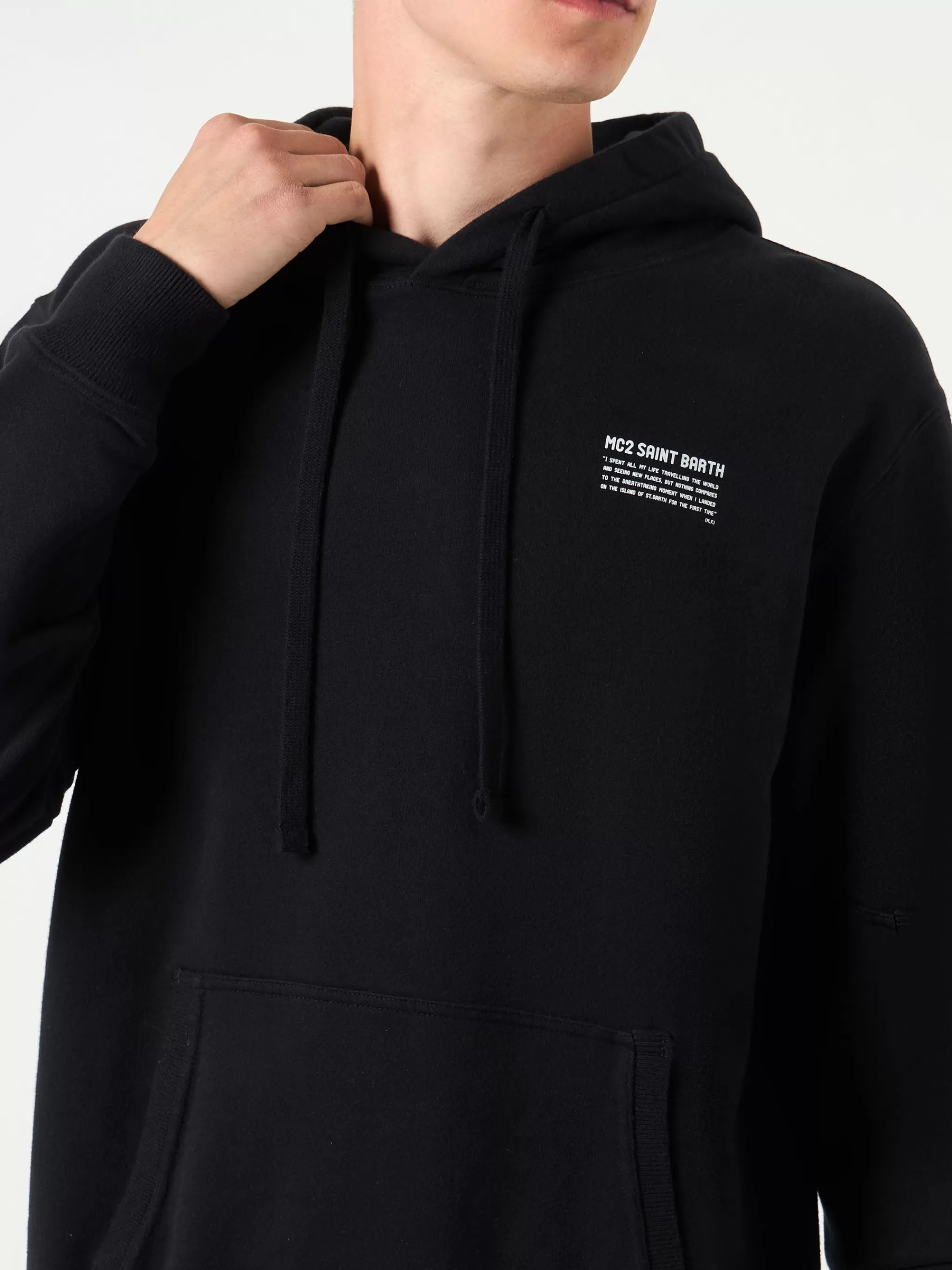 MC2 Saint Barth Black hoodie | Pantone® Special Edition Hot