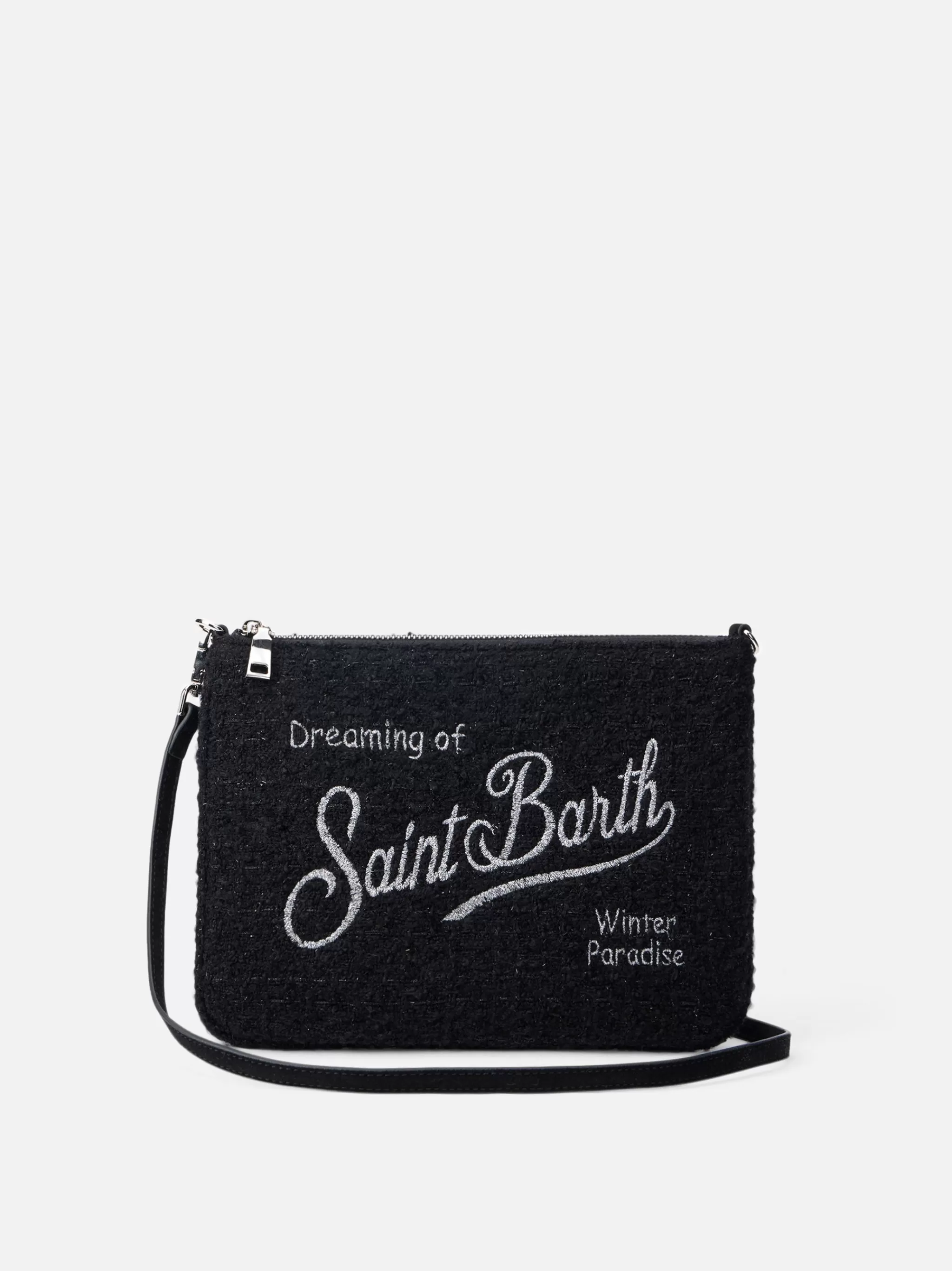 MC2 Saint Barth Black teewd Beige Parisienne pouch with chain Best