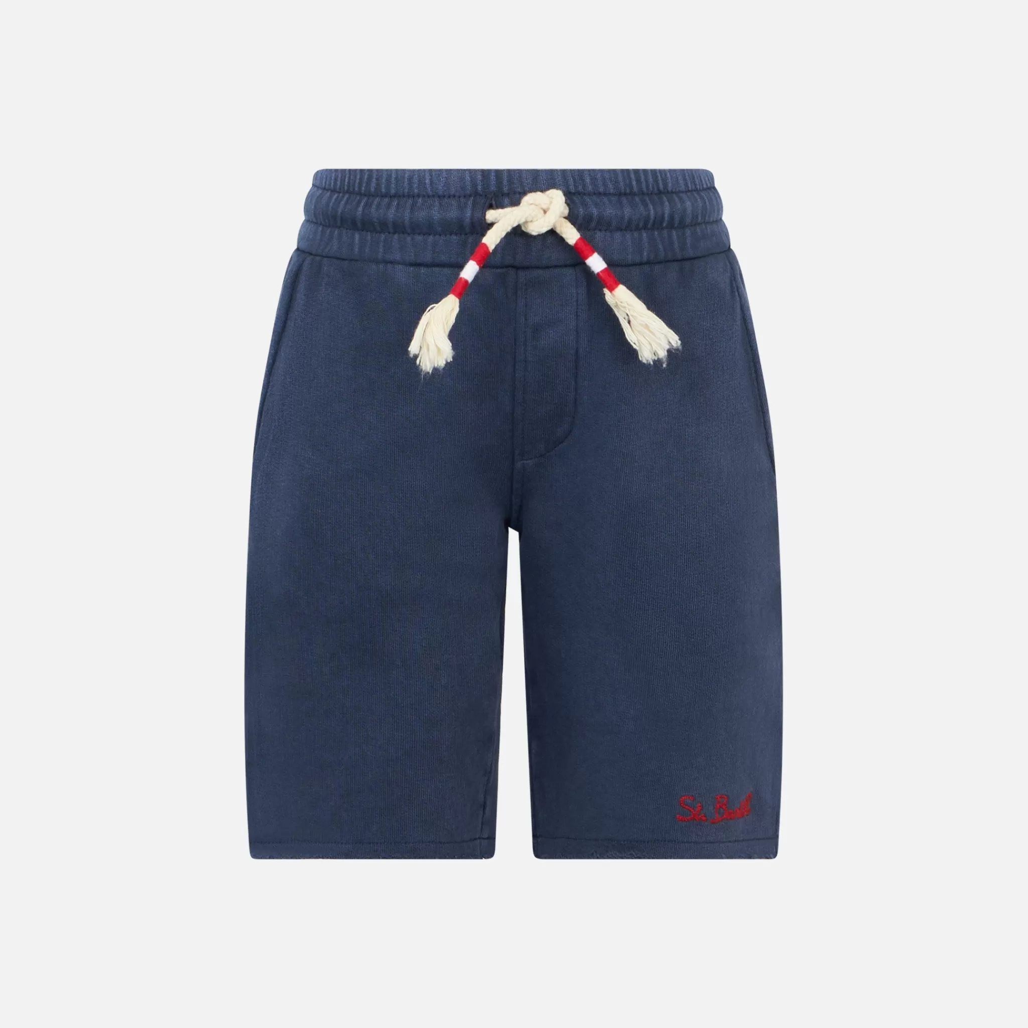 MC2 Saint Barth Blue Boy fleece short with pocket Shop