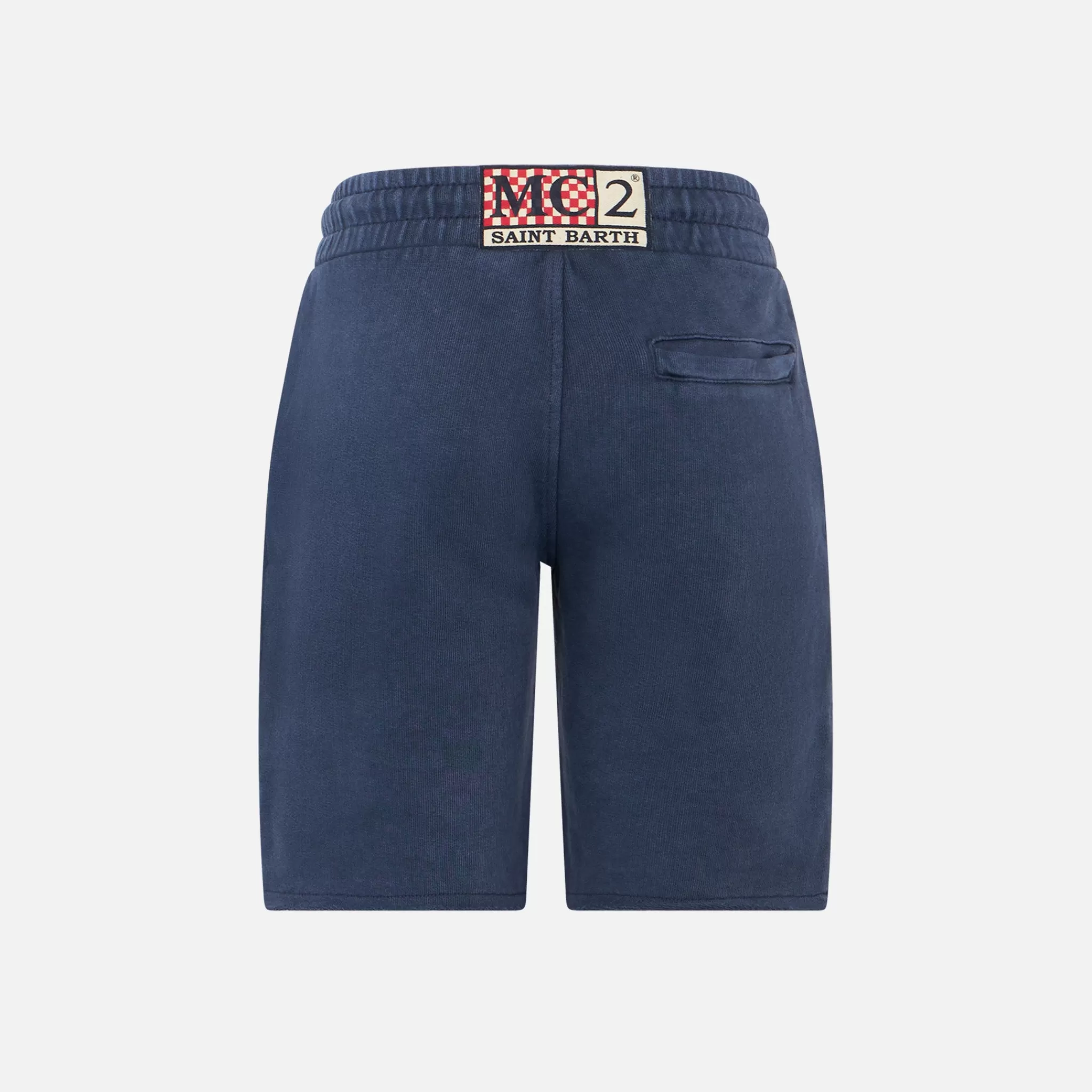 MC2 Saint Barth Blue Boy fleece short with pocket Shop