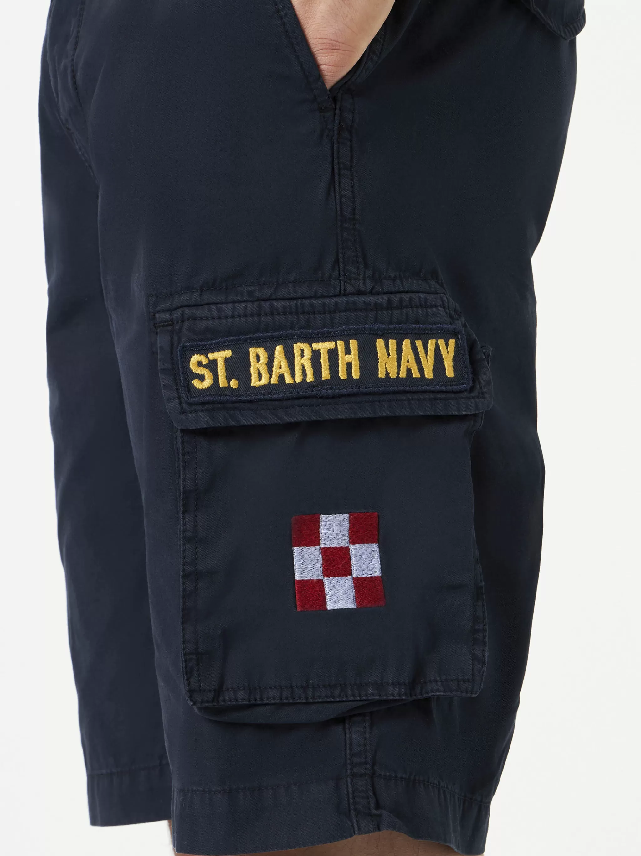 MC2 Saint Barth Blue cotton cargo shorts Discount