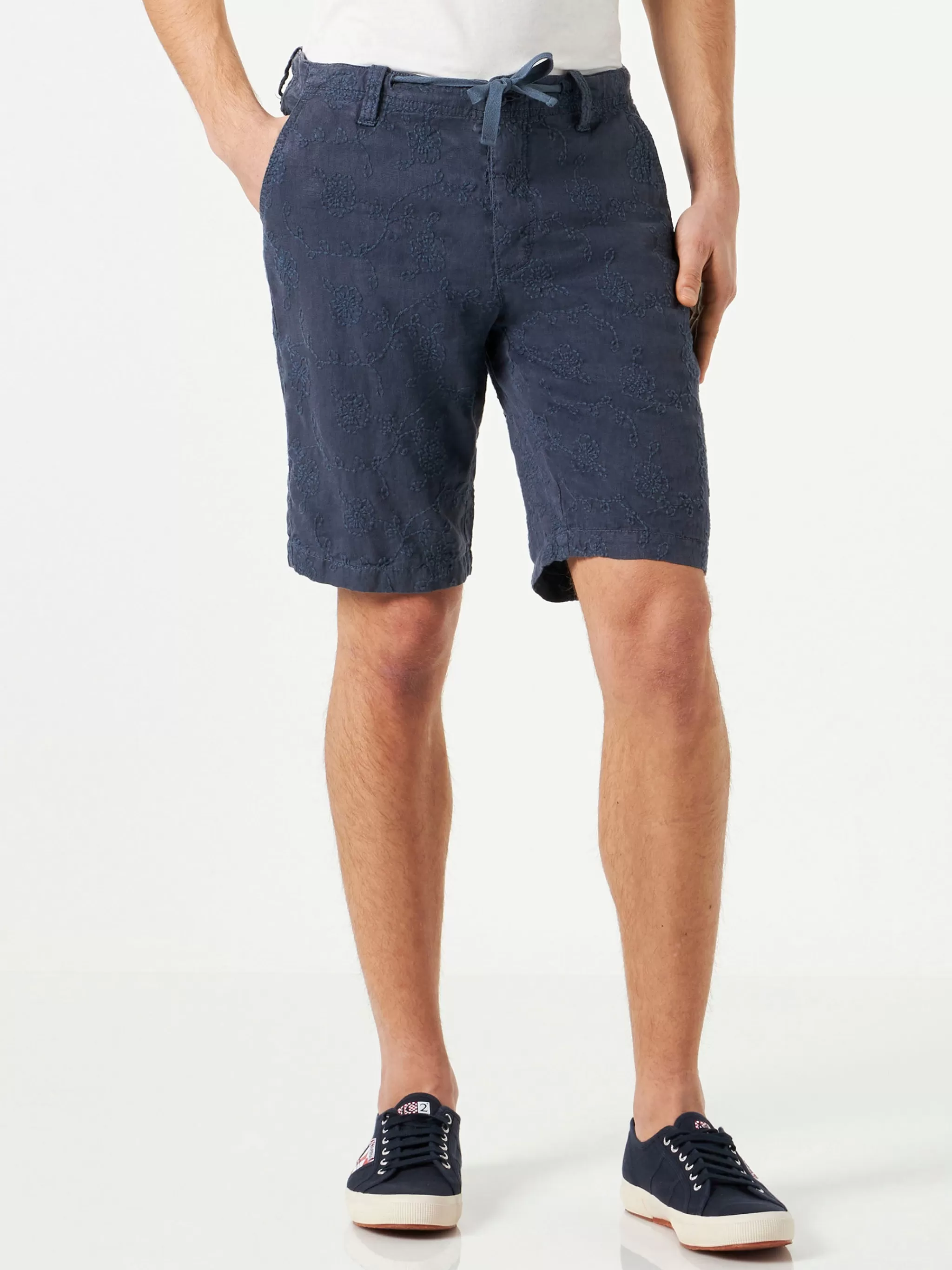 MC2 Saint Barth Blue embroidered bermuda shorts Outlet