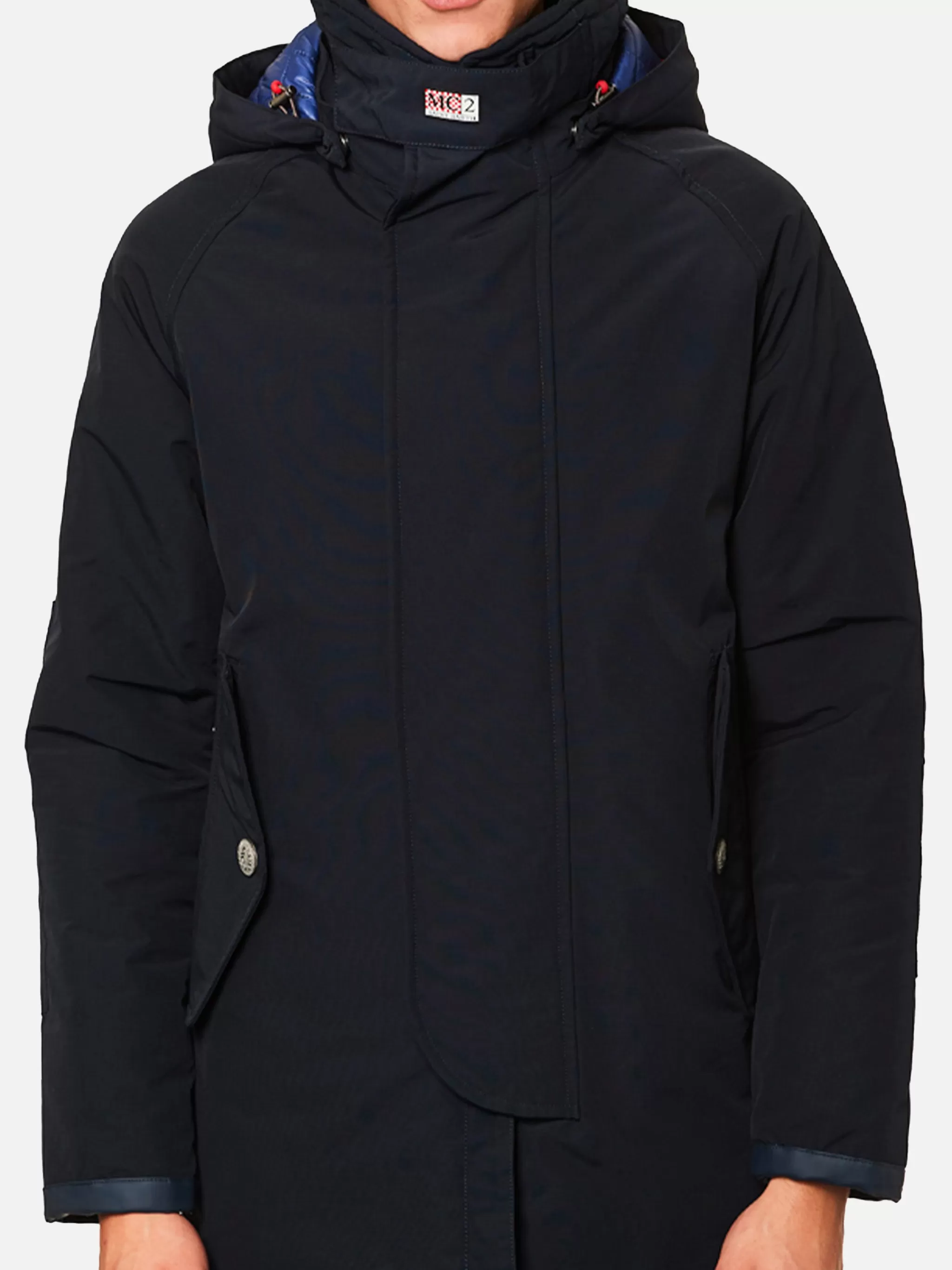 MC2 Saint Barth Blue navy blue hooded parka jacket Voyager Best Sale