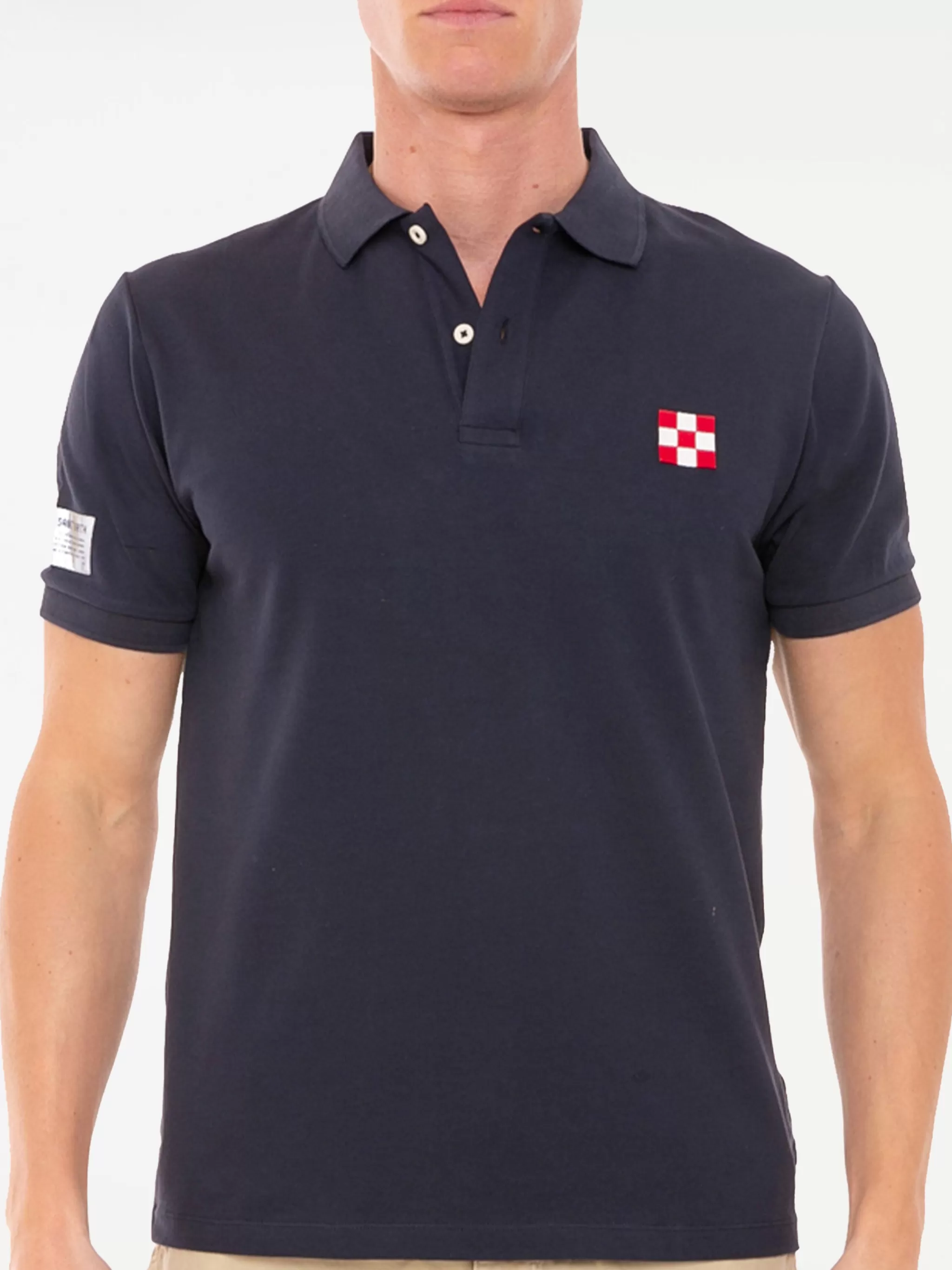 MC2 Saint Barth Blue piquet polo with St. Barth check logo Shop