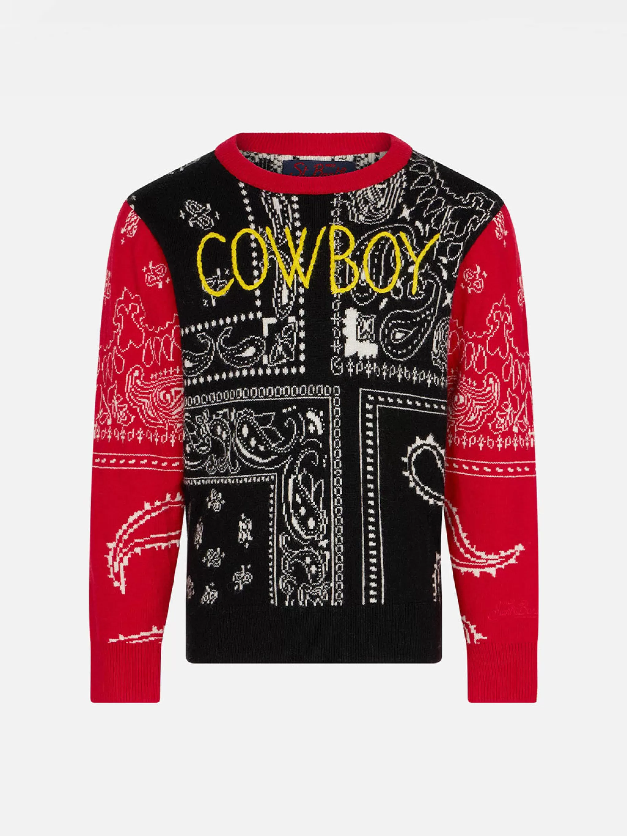 MC2 Saint Barth Boy bandanna sweater with Cowboy embroidery Discount