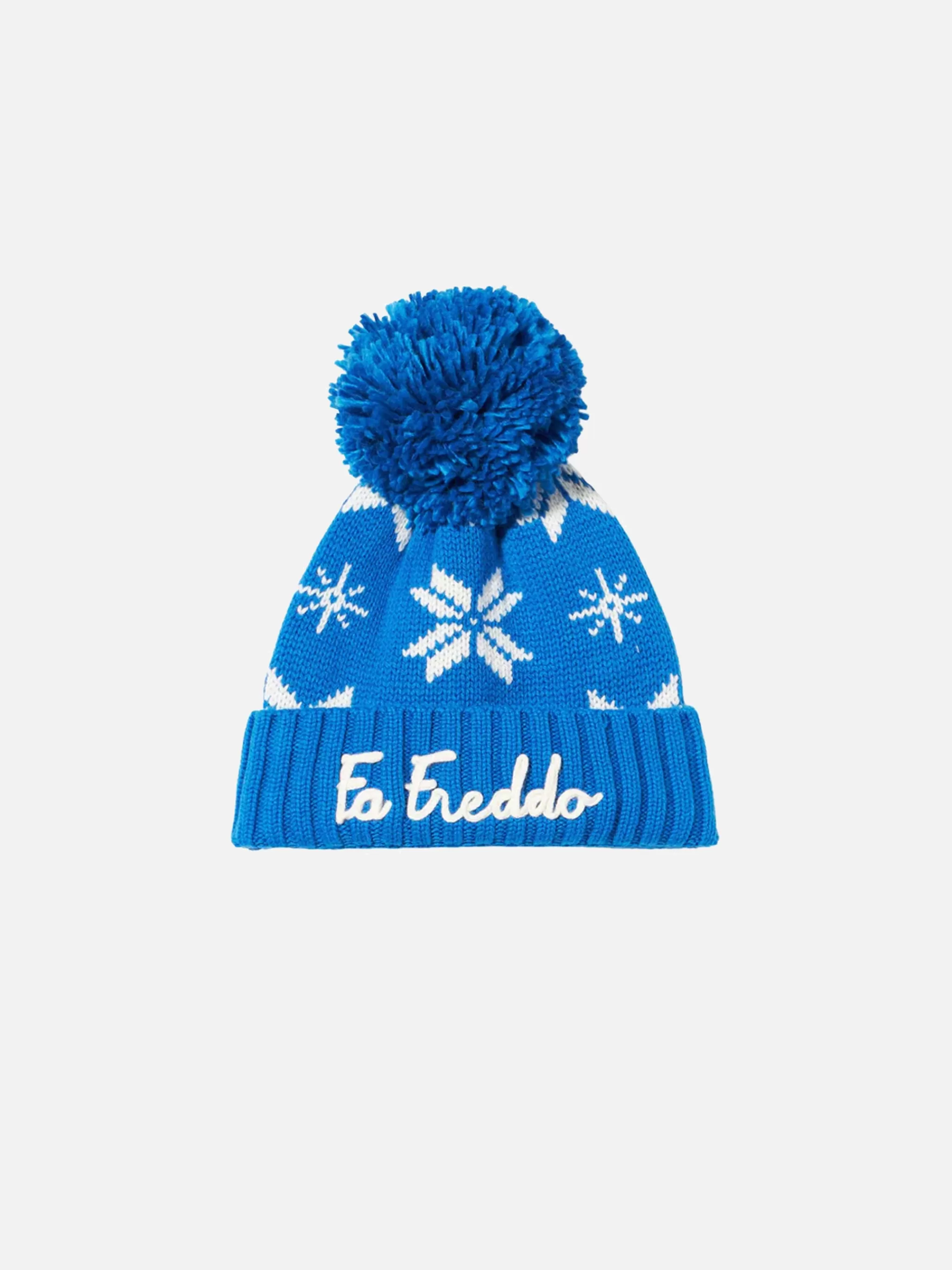 MC2 Saint Barth Boy blue beanie with norwegian pattern Fashion