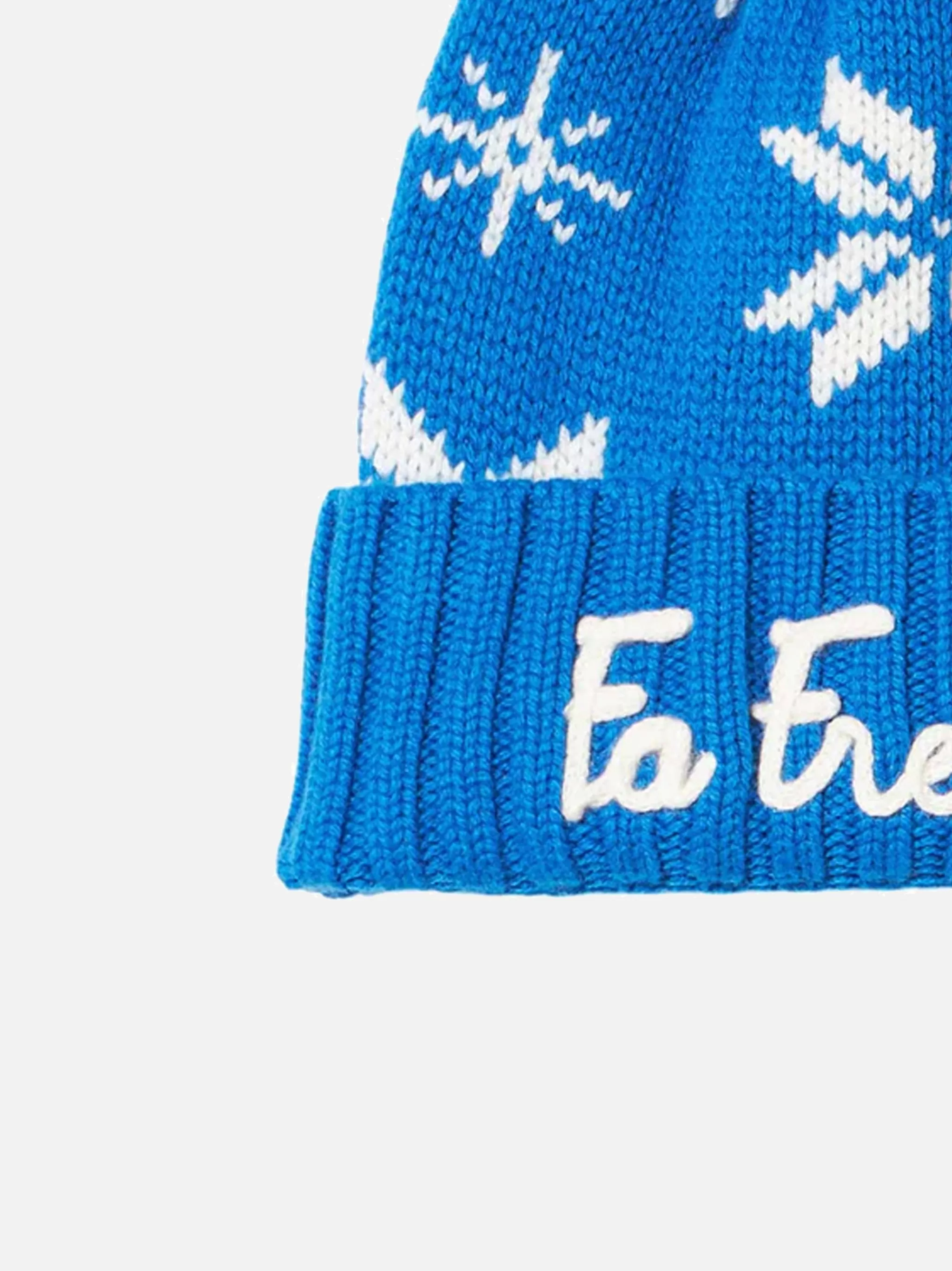 MC2 Saint Barth Boy blue beanie with norwegian pattern Fashion