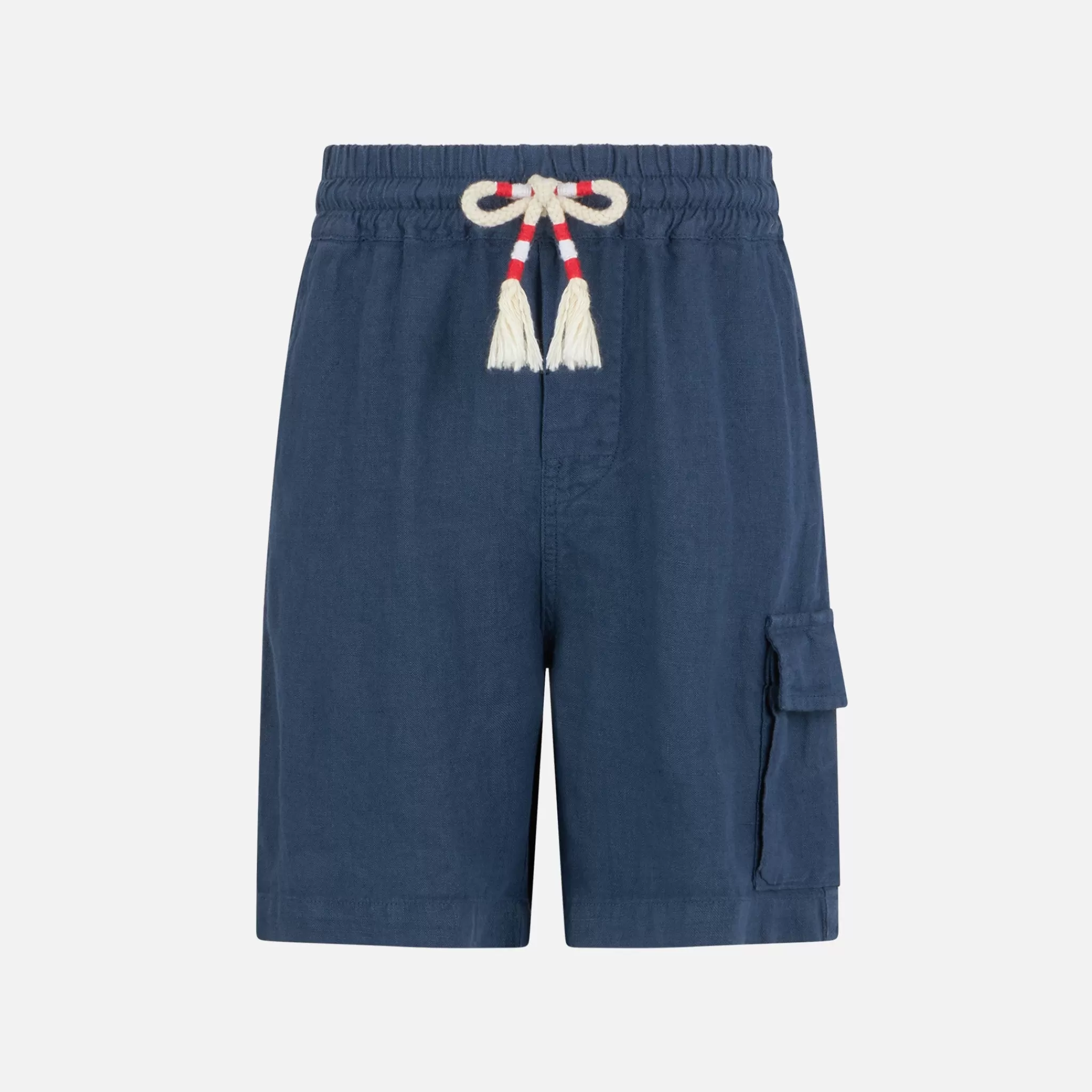 MC2 Saint Barth Boy blue navy linen bermuda shorts Cheap