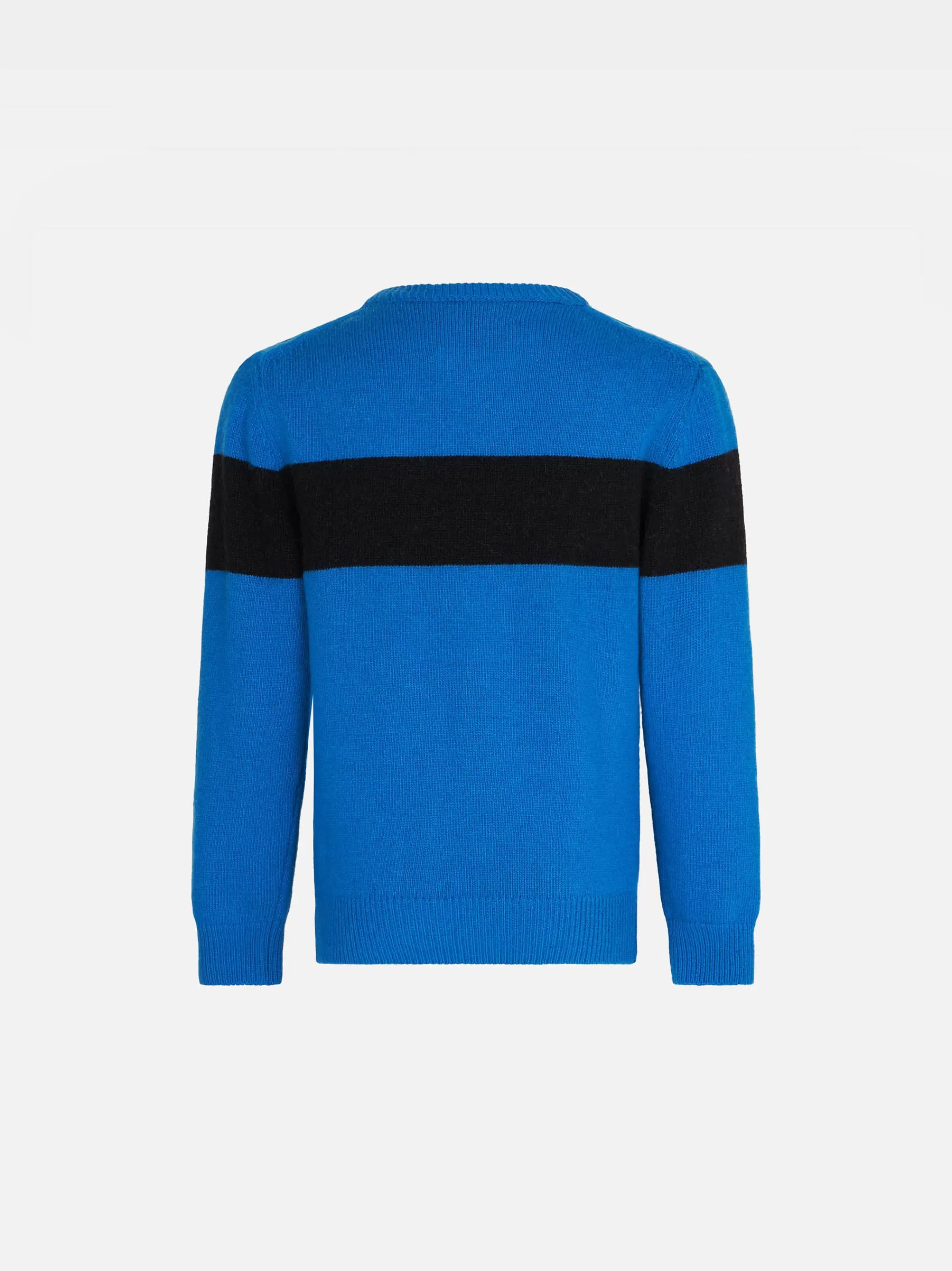 MC2 Saint Barth Boy blue sweater with Courma lettering Discount