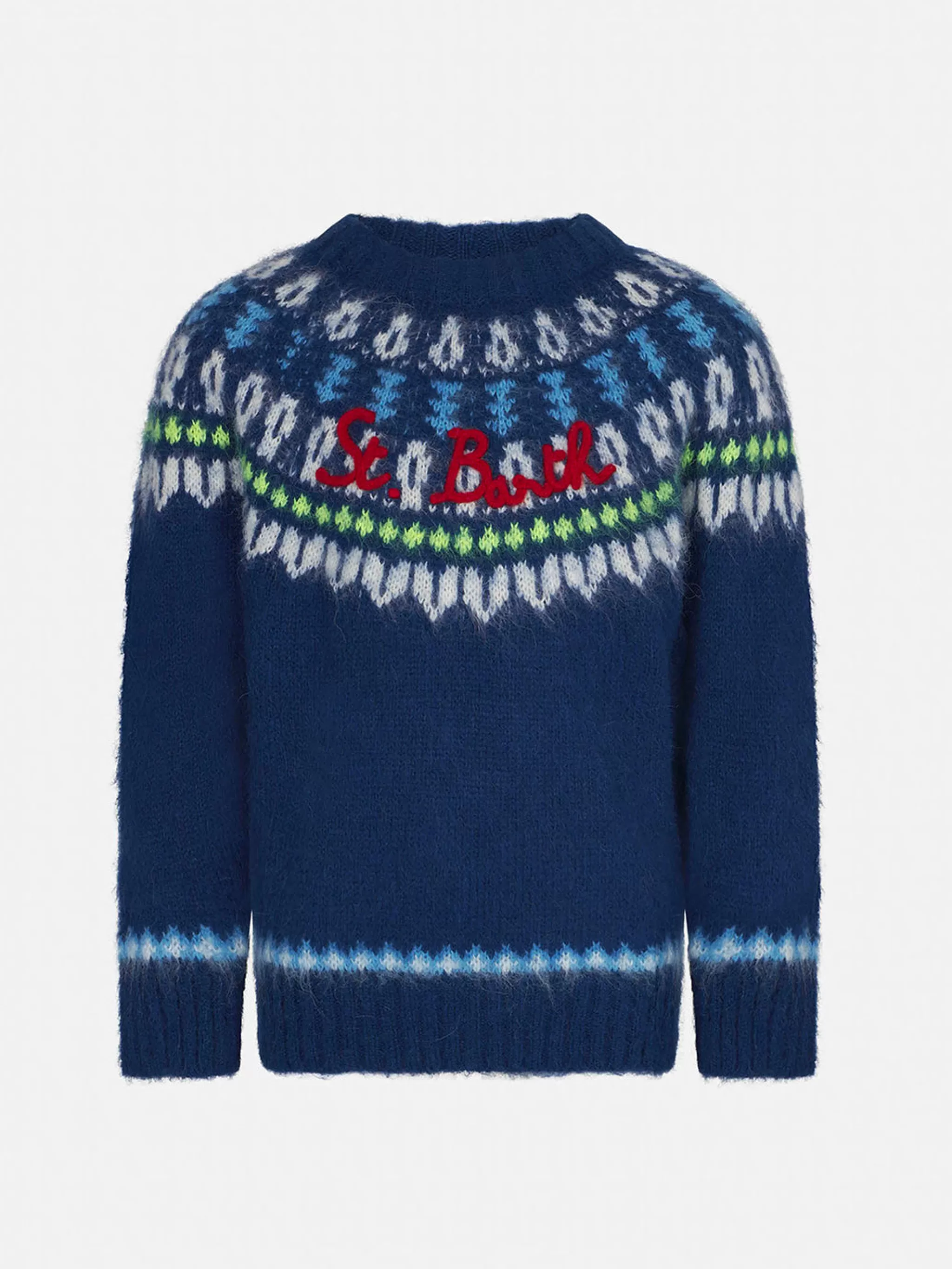 MC2 Saint Barth Boy brushed sweater with icelandic jacquard Cheap