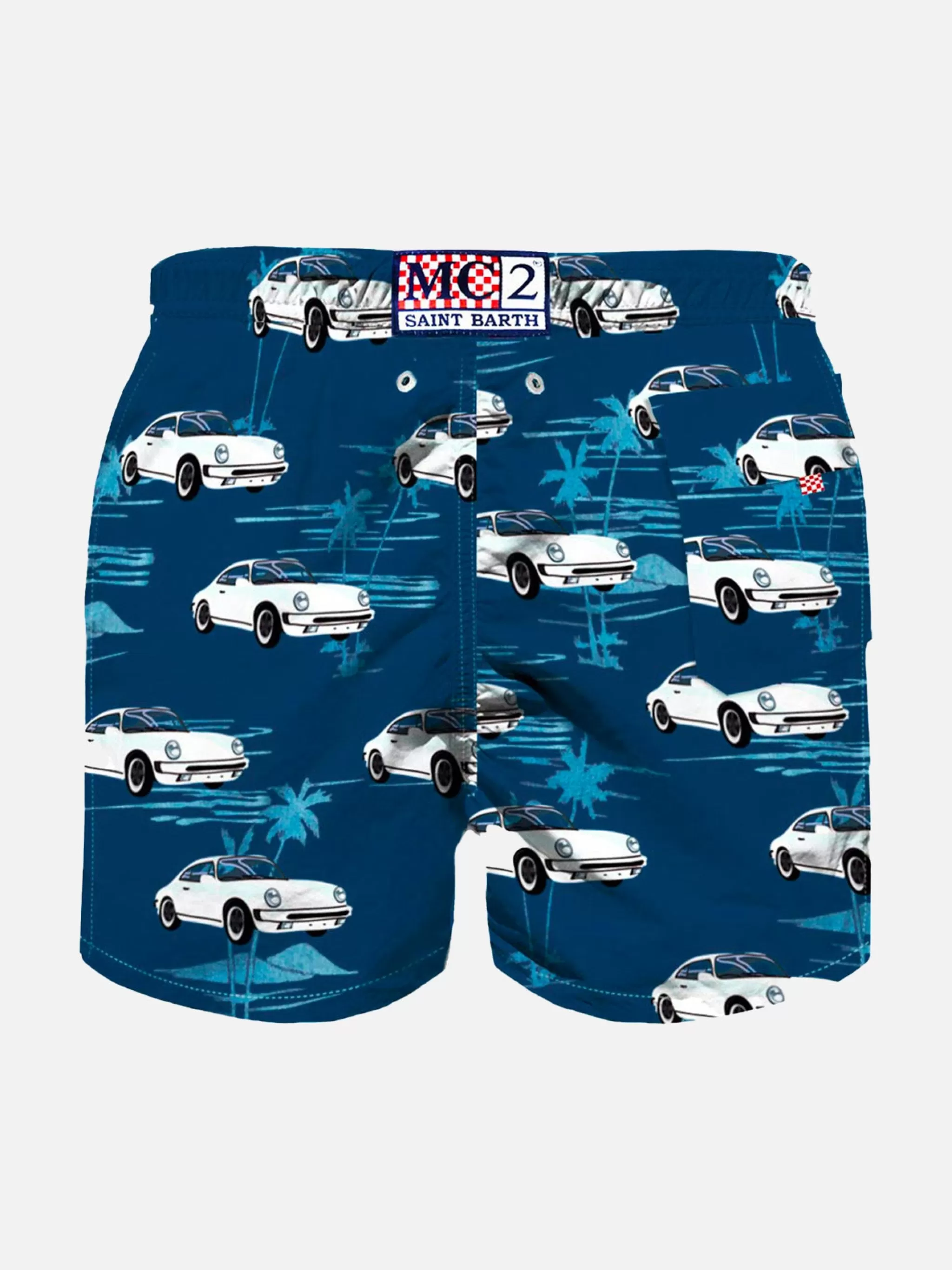 MC2 Saint Barth Boy classic swim shorts with cars print Outlet