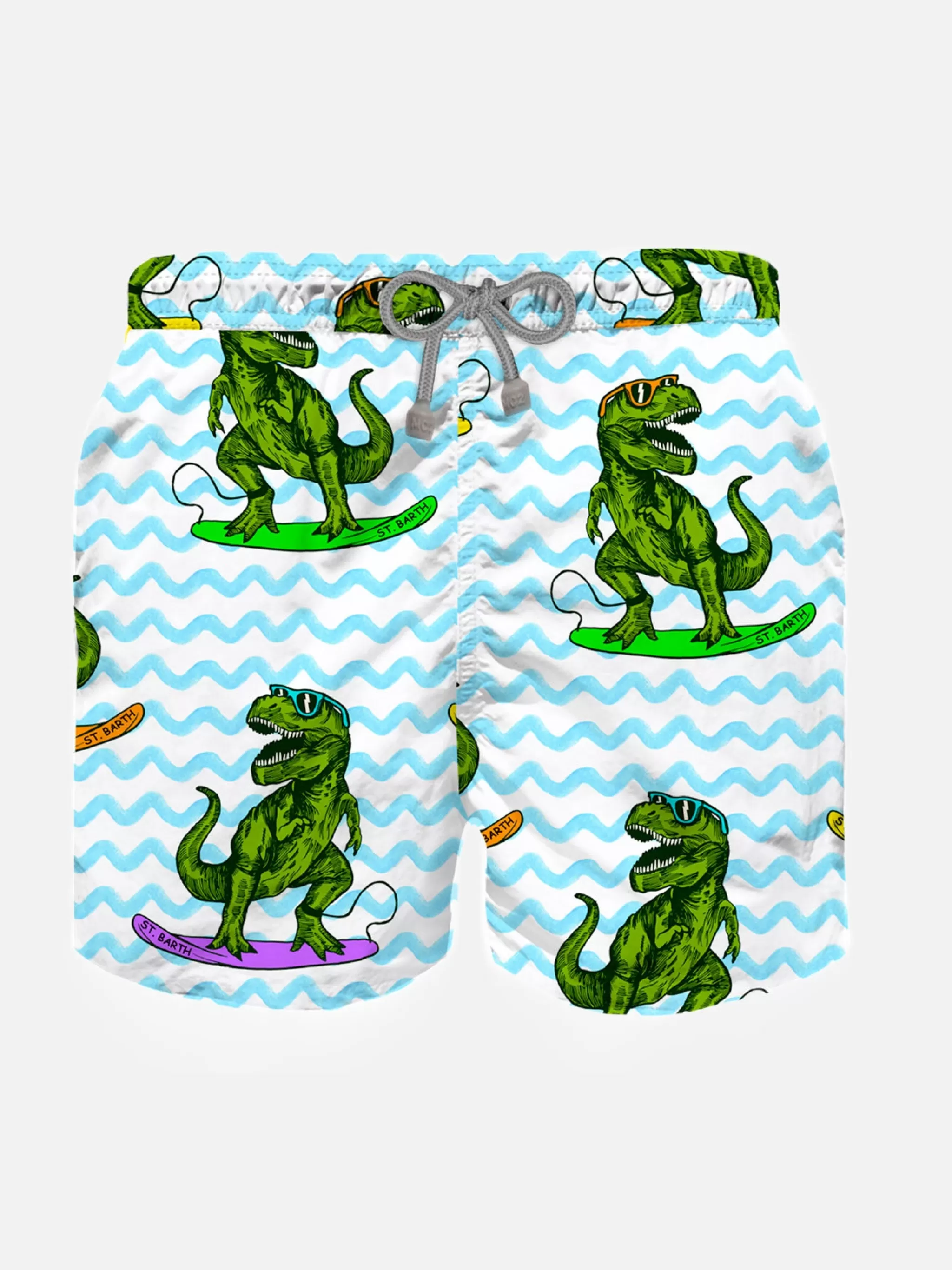 MC2 Saint Barth Boy classic swim shorts with dinosaur print Shop