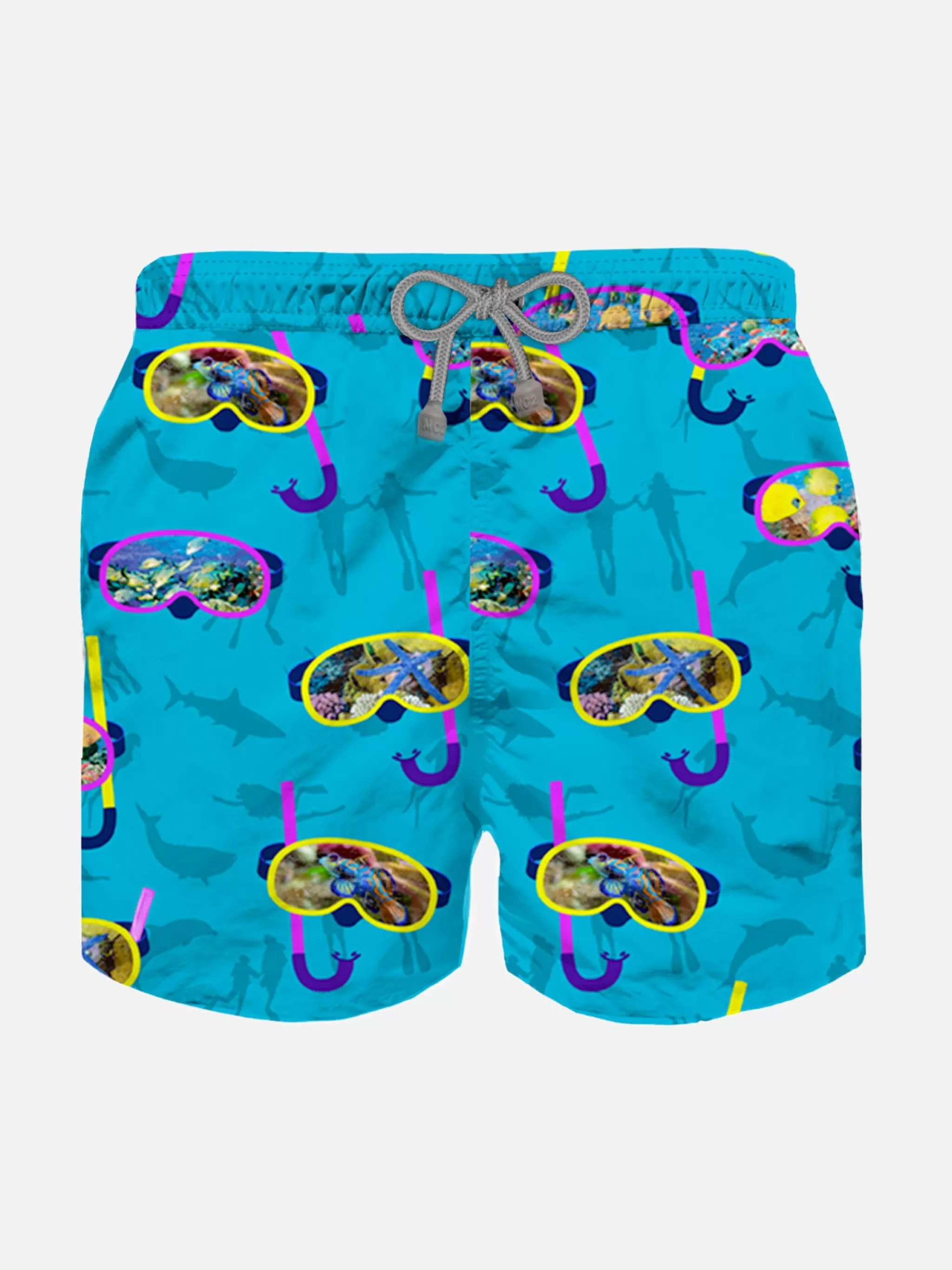 MC2 Saint Barth Boy classic swim shorts with diver mask print Flash Sale