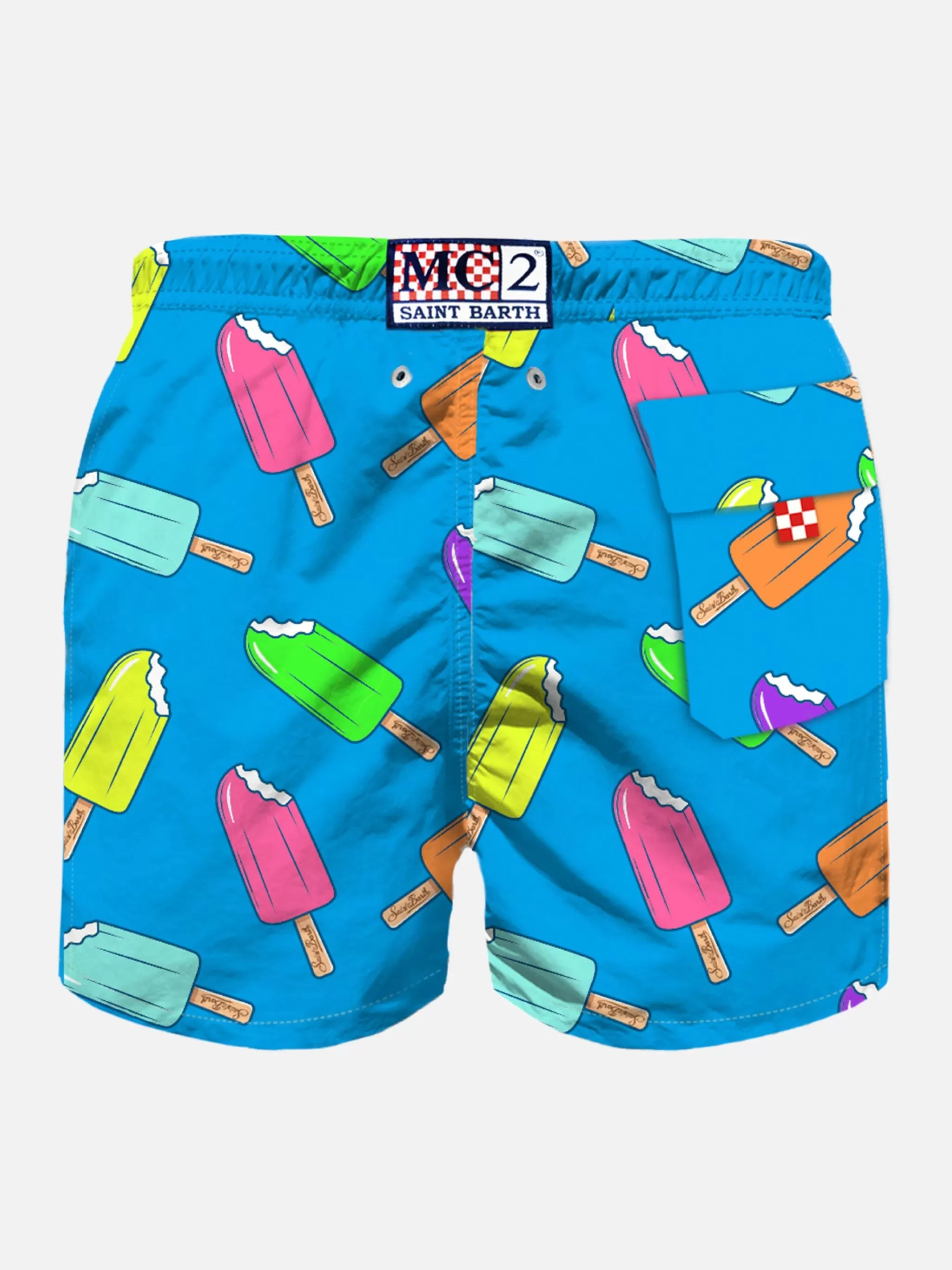 MC2 Saint Barth Boy classic swim shorts with ice cream print Best Sale