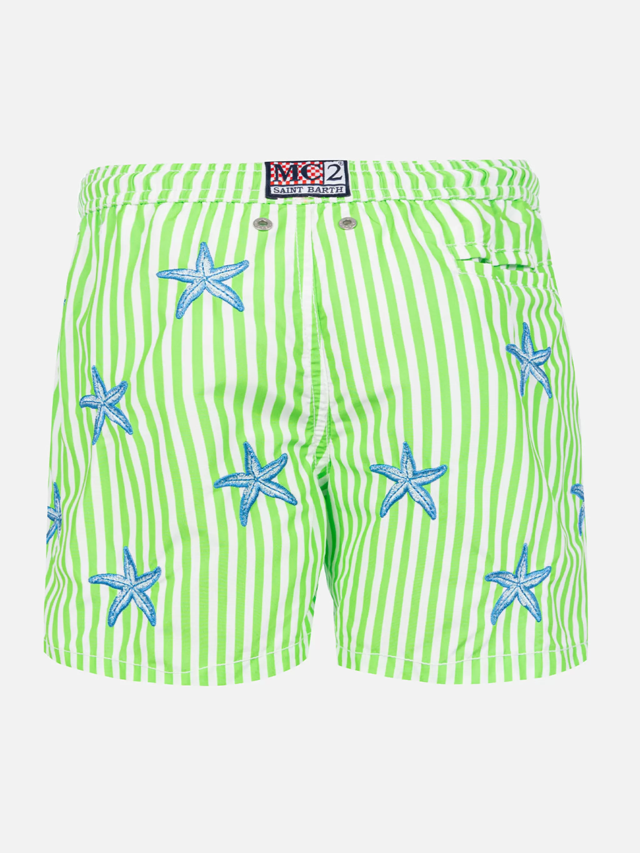 MC2 Saint Barth Boy classic swim shorts with starfish embroidery Flash Sale