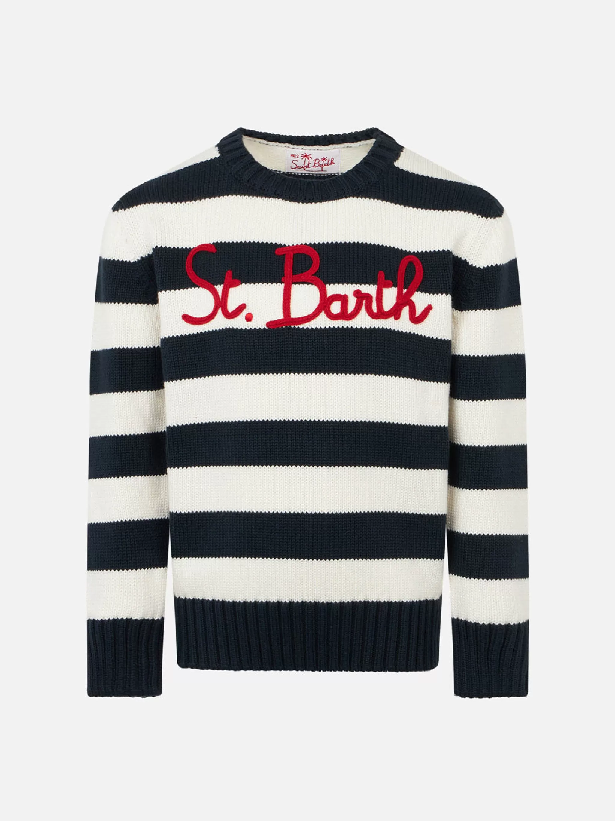 MC2 Saint Barth Boy cotton sweater with St. Barth embroidery Cheap