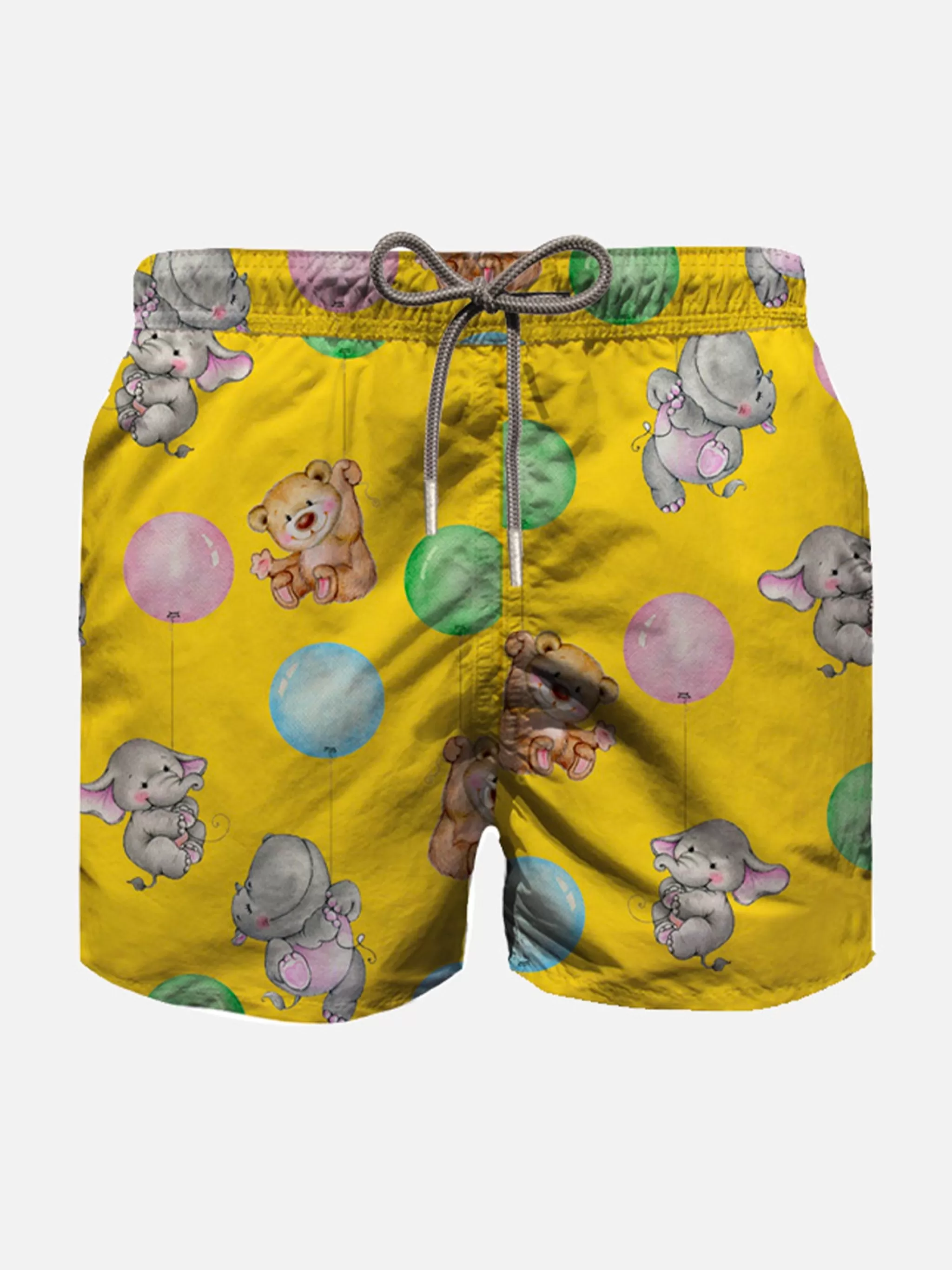 MC2 Saint Barth Boy cotton swim shorts with puppies balloon print Cheap