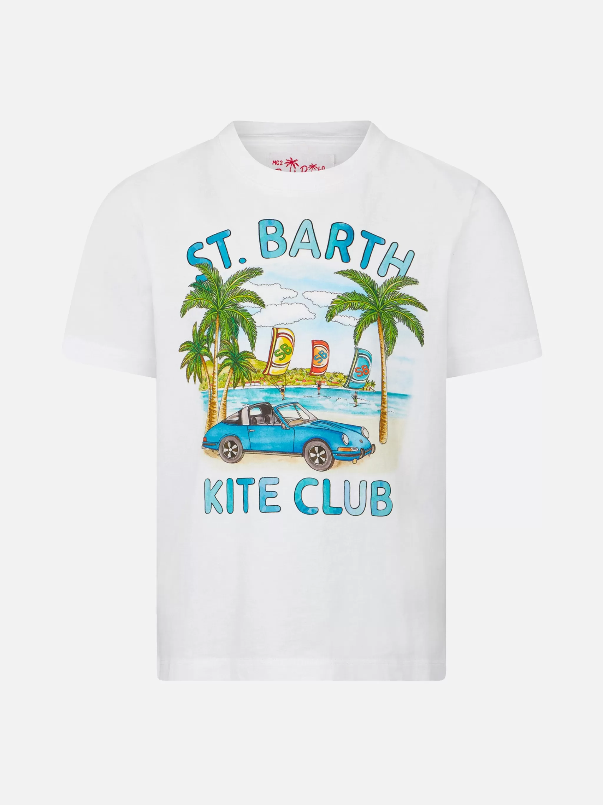 MC2 Saint Barth Boy cotton t-shirt with car print Cheap