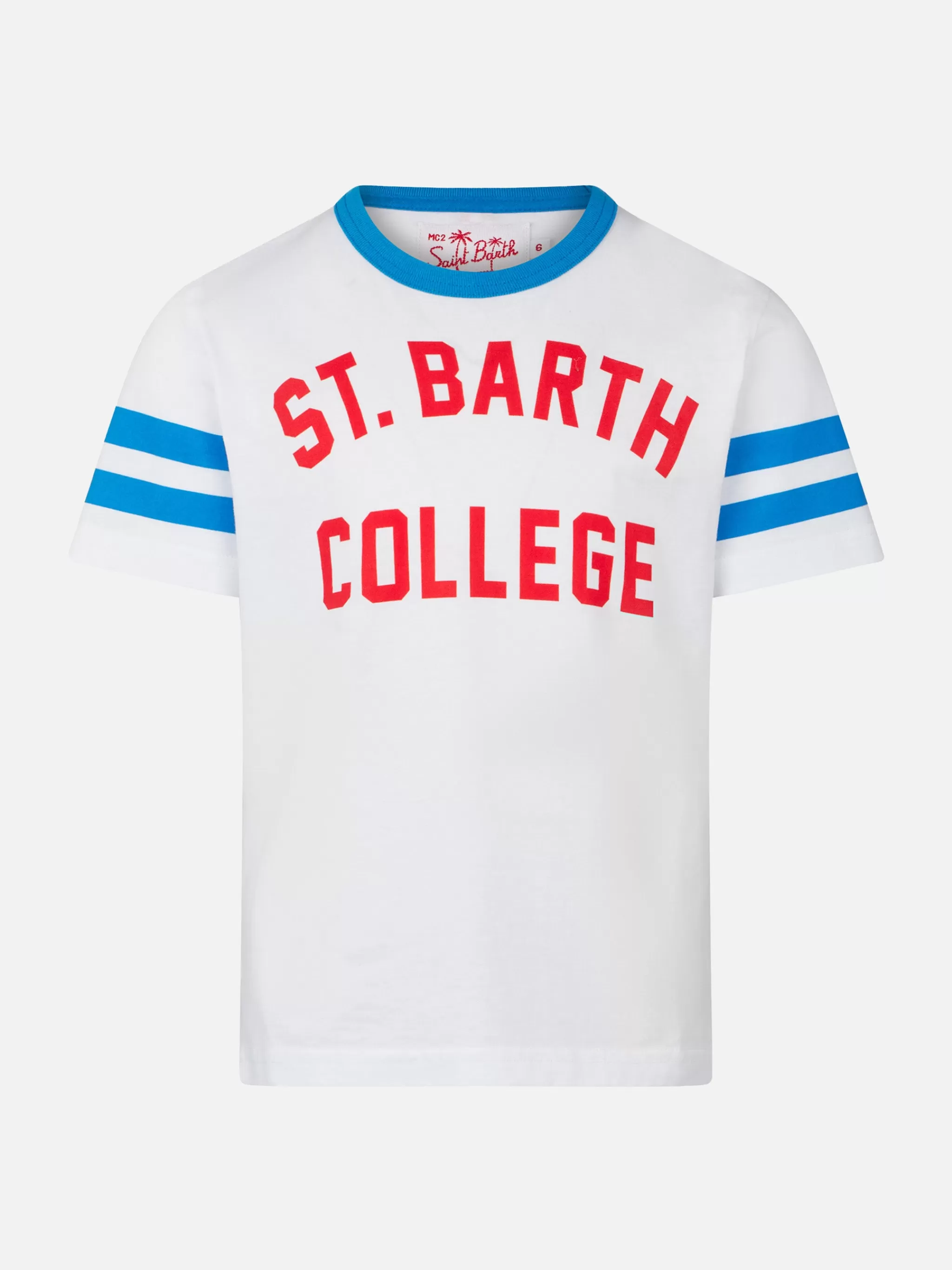 MC2 Saint Barth Boy cotton t-shirt with St. Barth College lettering Hot