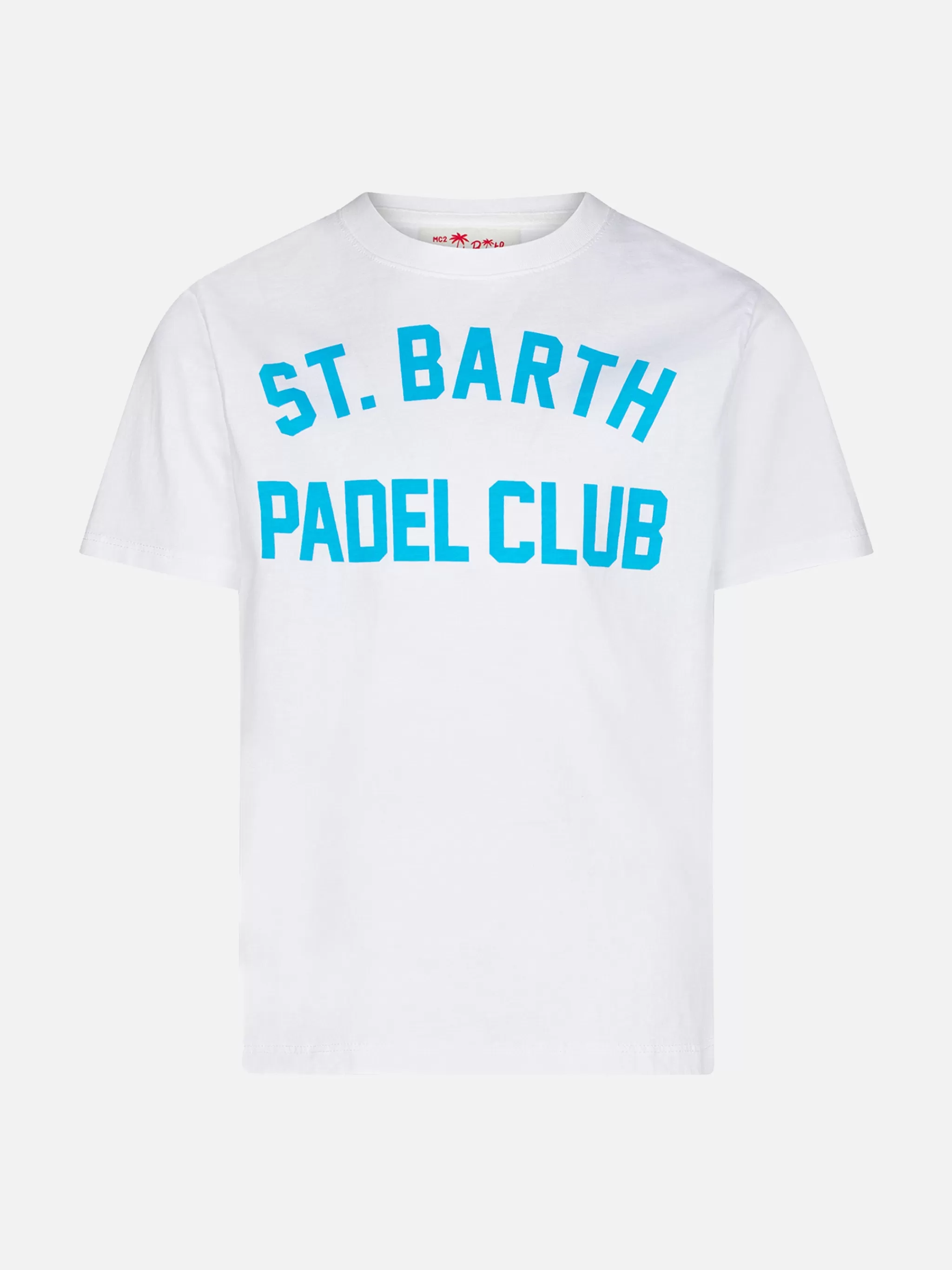 MC2 Saint Barth Boy cotton t-shirt with St. Barth Padel Club print New