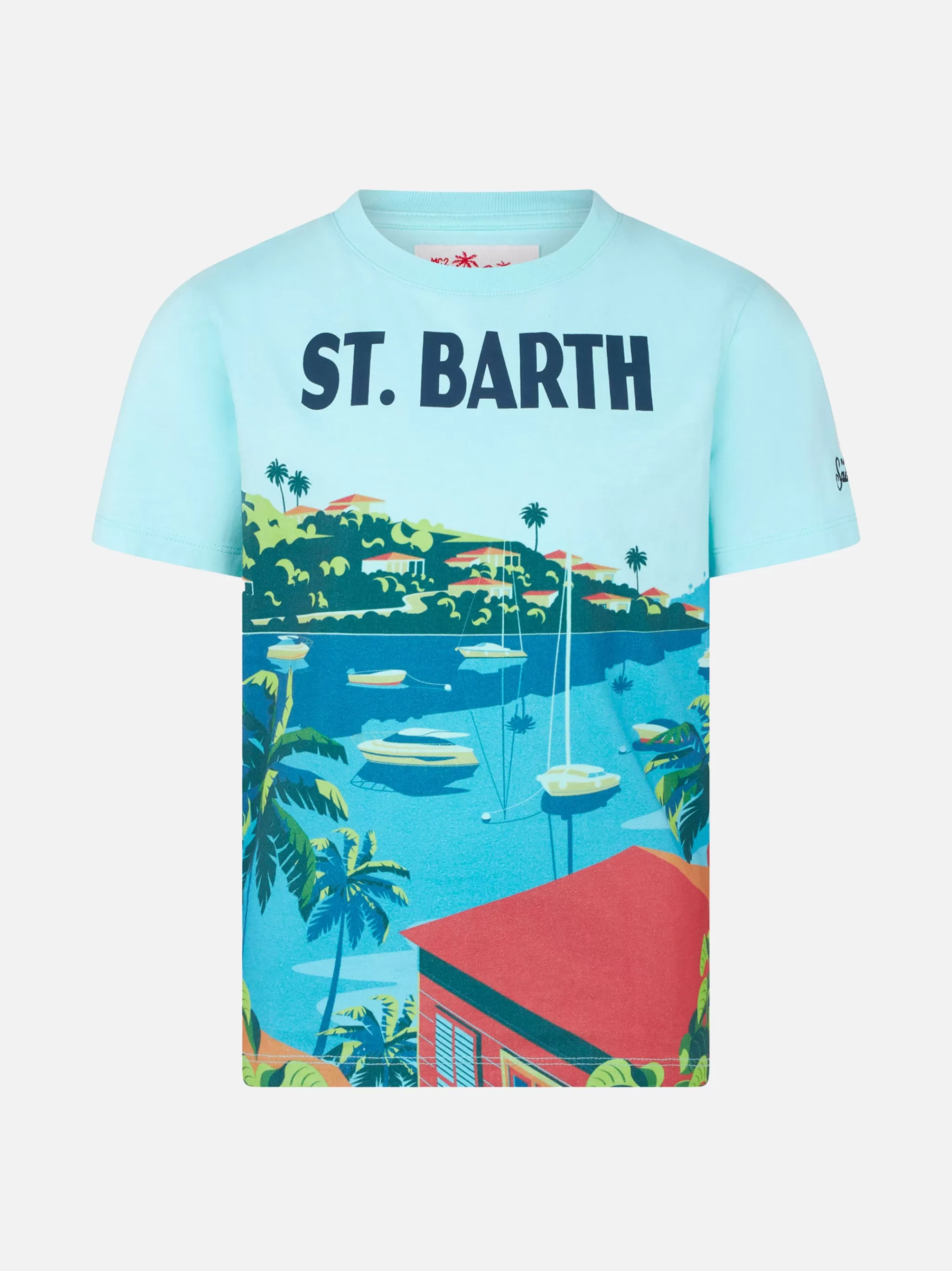 MC2 Saint Barth Boy cotton t-shirt with St. Barth postcard print Shop