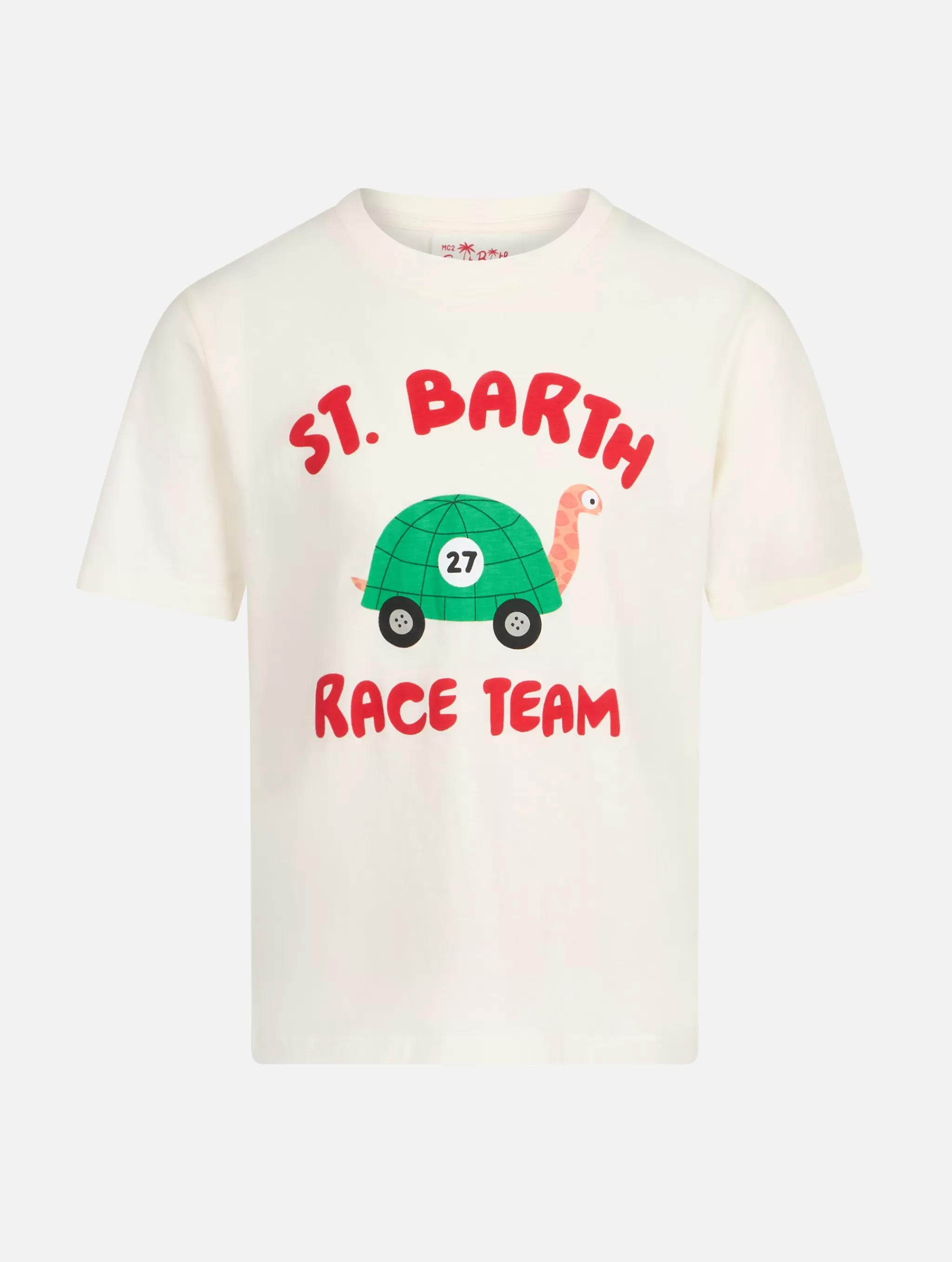 MC2 Saint Barth Boy cotton t-shirt with St. Barth race team print Shop