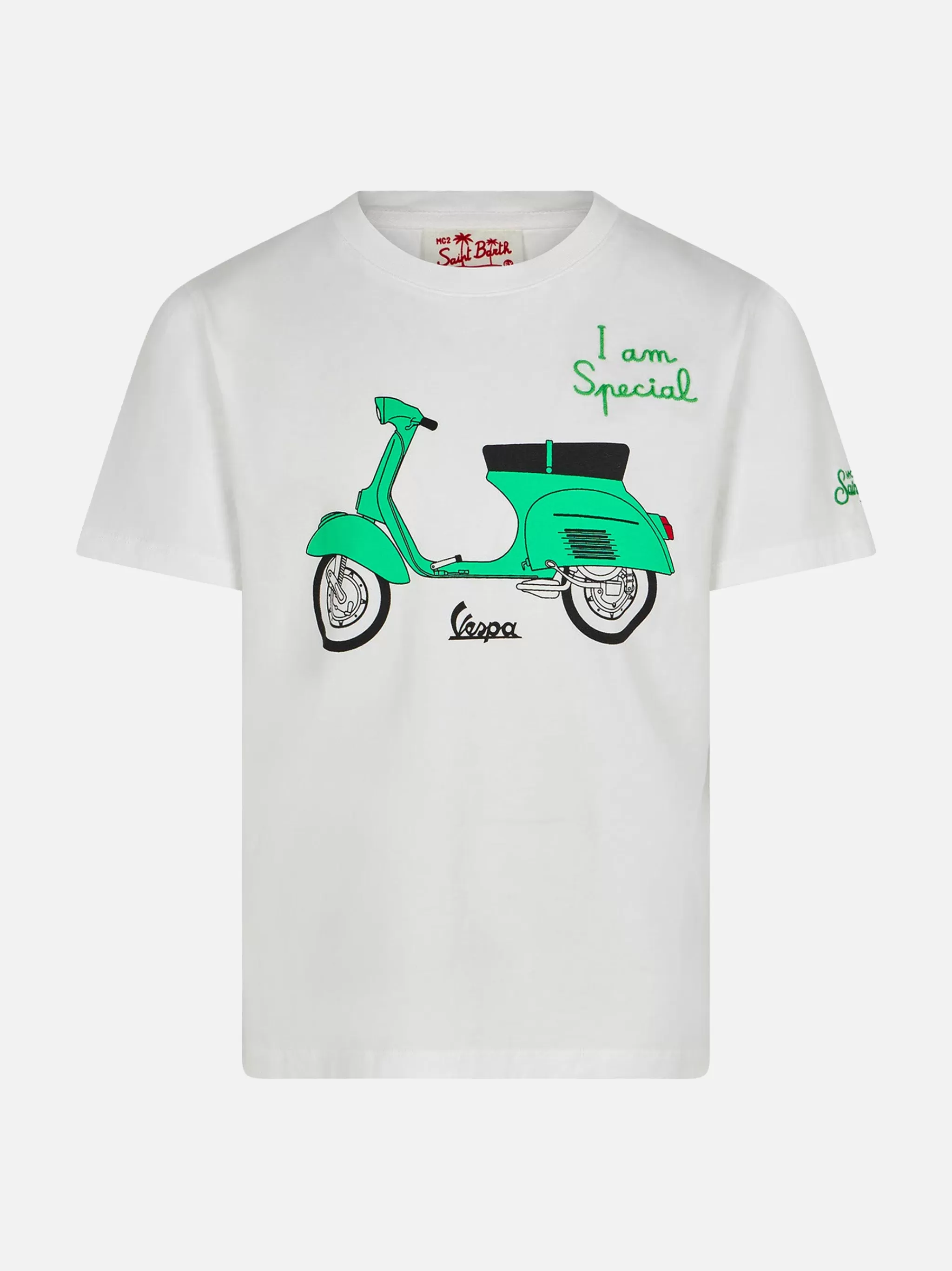 MC2 Saint Barth Boy cotton t-shirt with Vespa print | VESPA® SPECIAL EDITION New