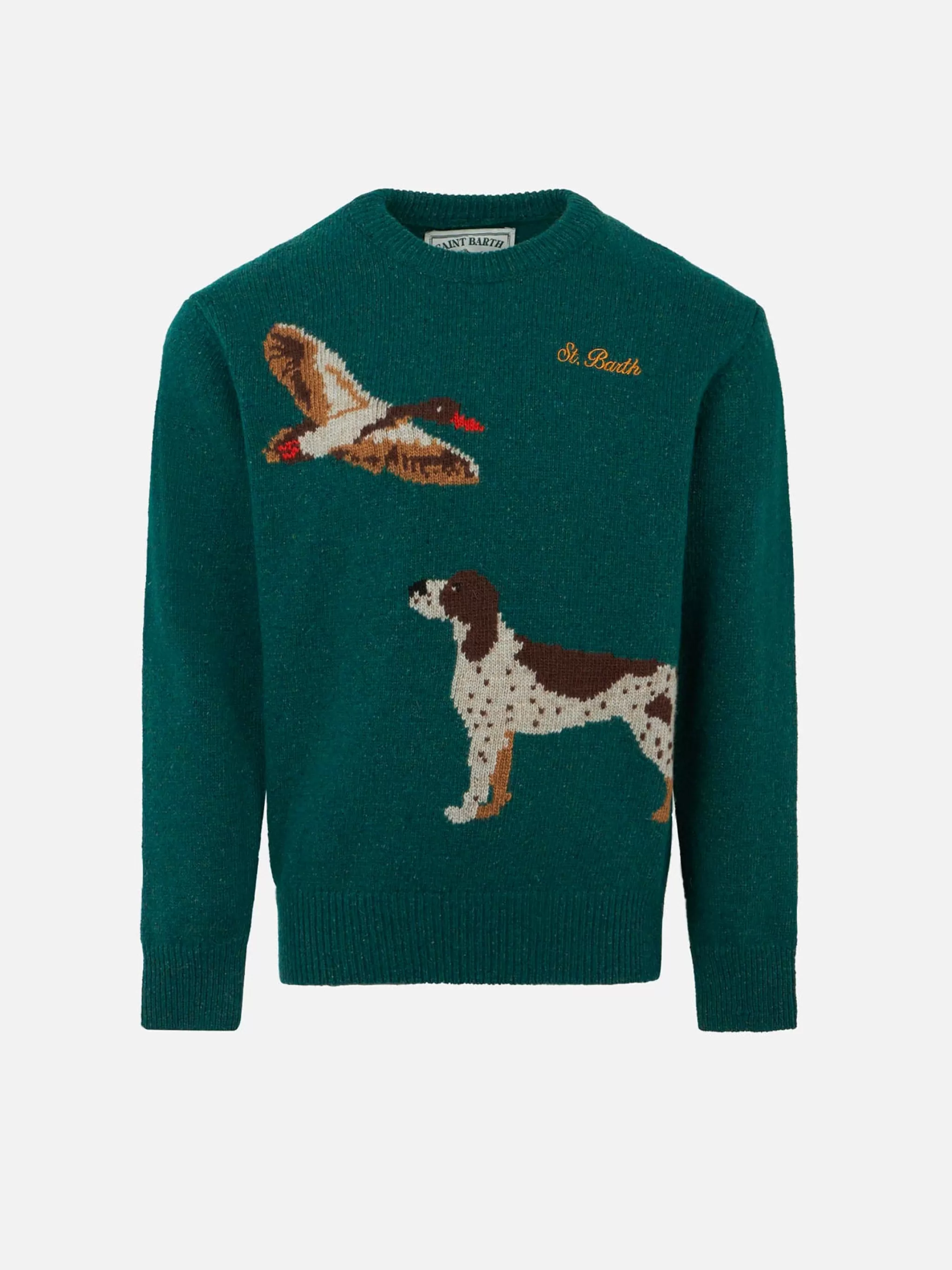 MC2 Saint Barth Boy crewneck donegal sweater with country dog jacquard Best