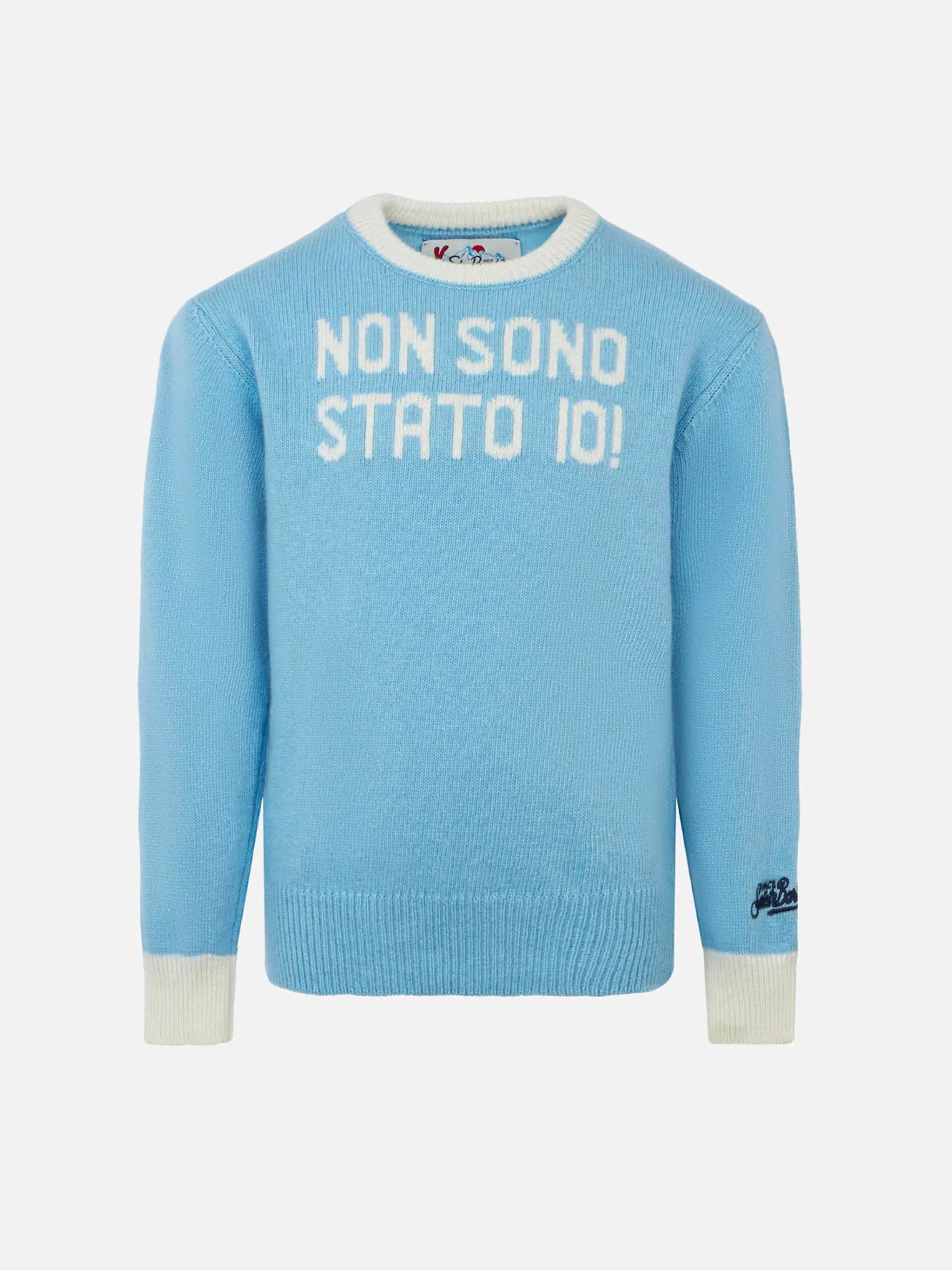 MC2 Saint Barth Boy crewneck sweater with Non Sono Stato Io print Sale