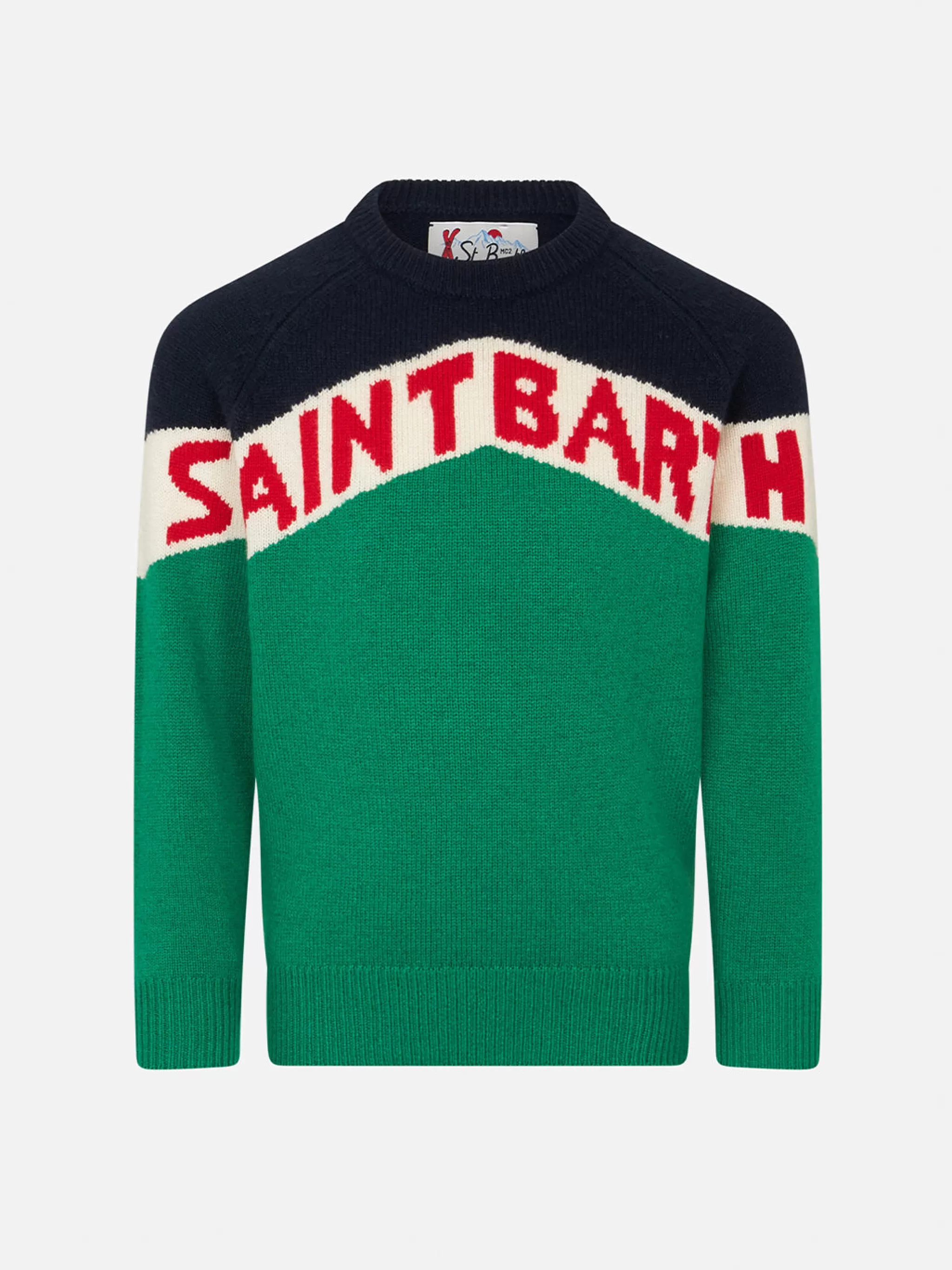 MC2 Saint Barth Boy crewneck sweater with Saint Barth print Clearance