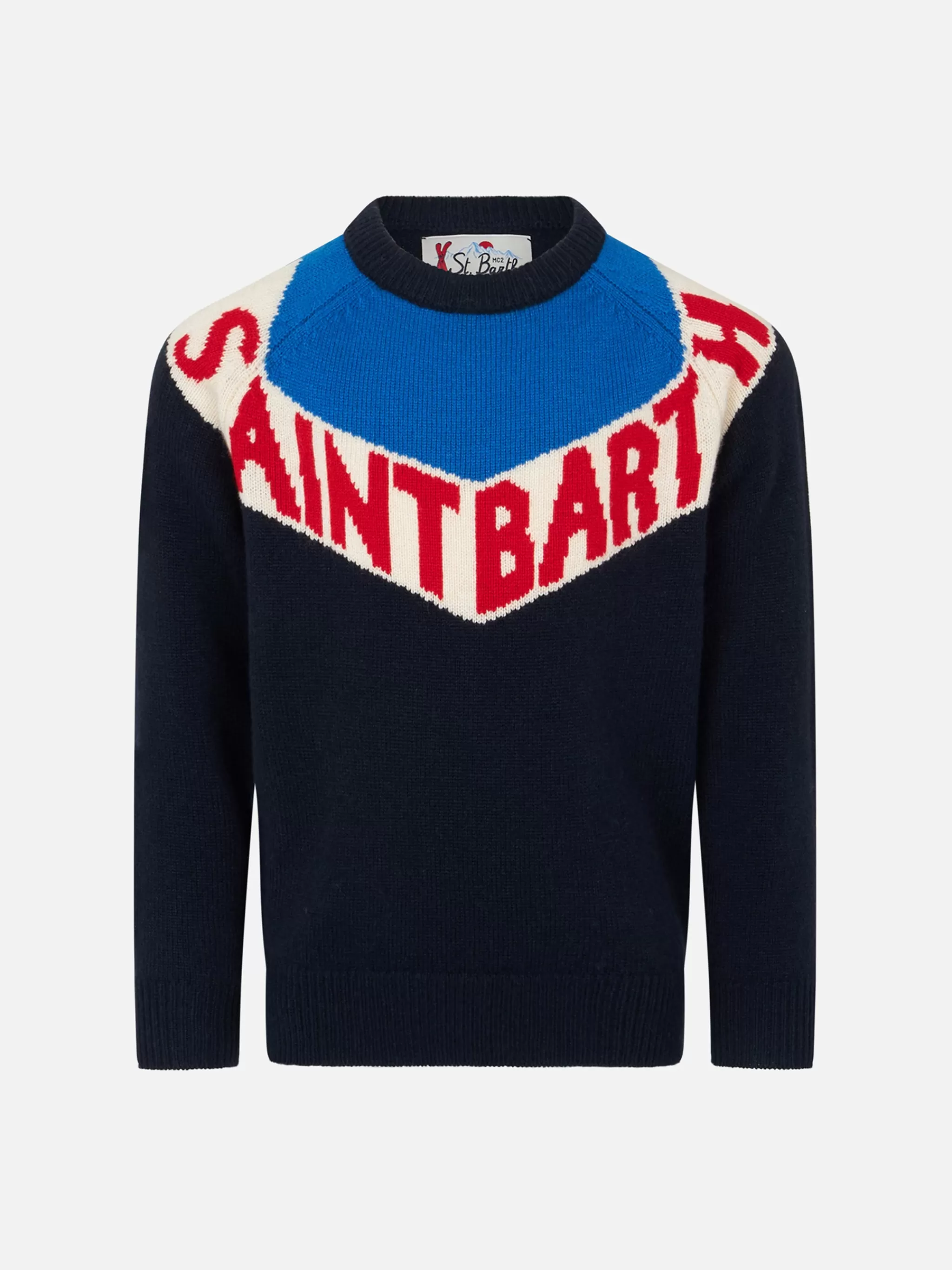 MC2 Saint Barth Boy crewneck sweater with Saint Barth print Cheap