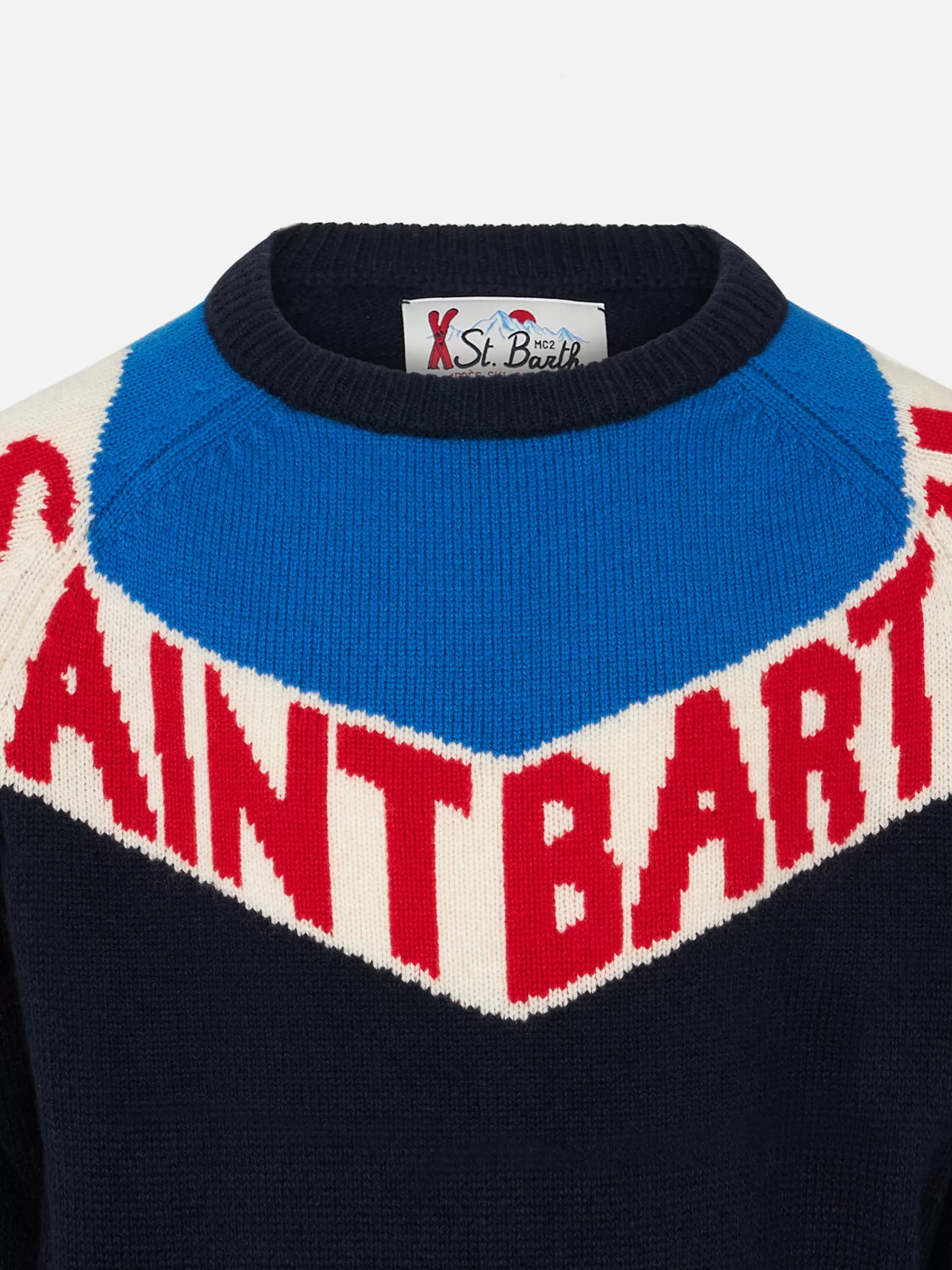 MC2 Saint Barth Boy crewneck sweater with Saint Barth print Cheap