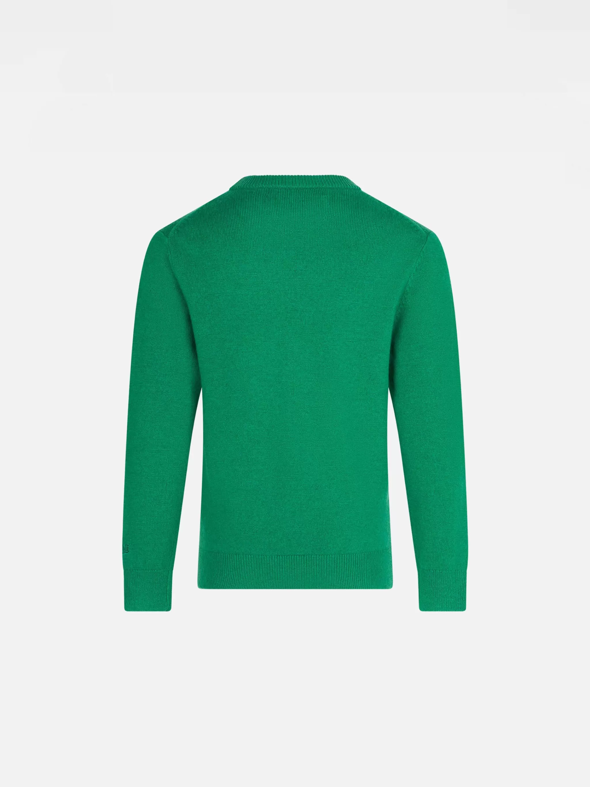 MC2 Saint Barth Boy green sweater with St. Moritz jacquard Outlet