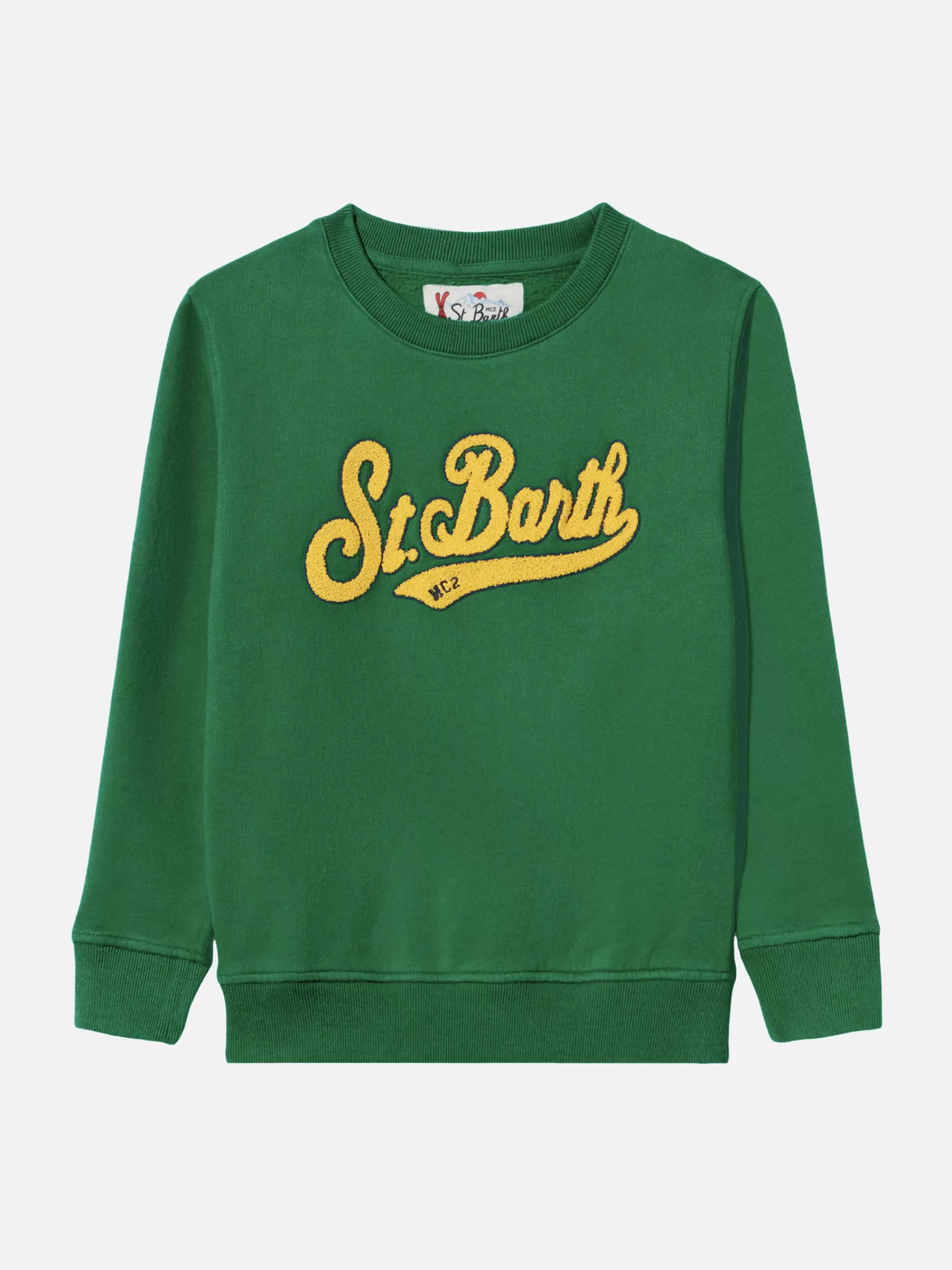 MC2 Saint Barth Boy green sweatshirt with terry logo Sale