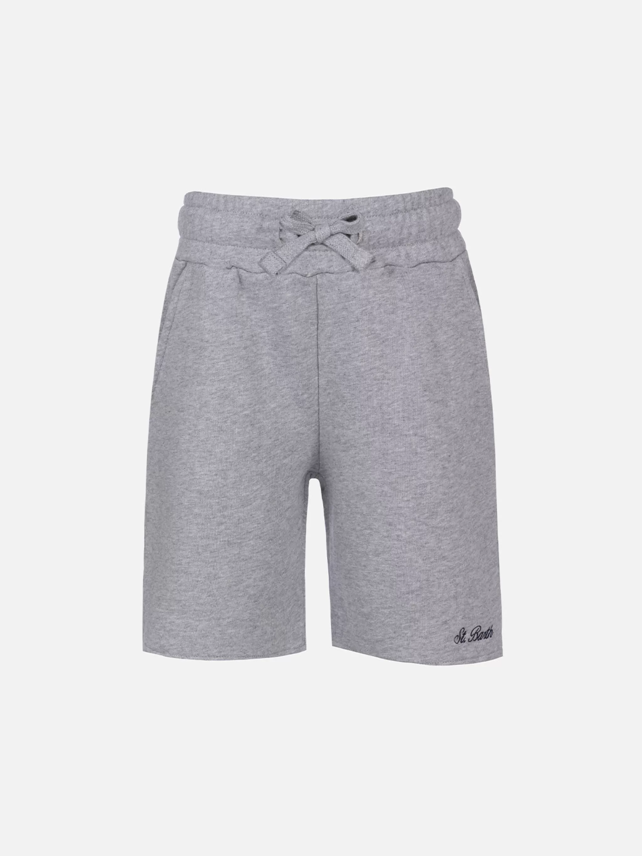 MC2 Saint Barth Boy grey cotton fleece bermuda shorts Randle Jr Cheap