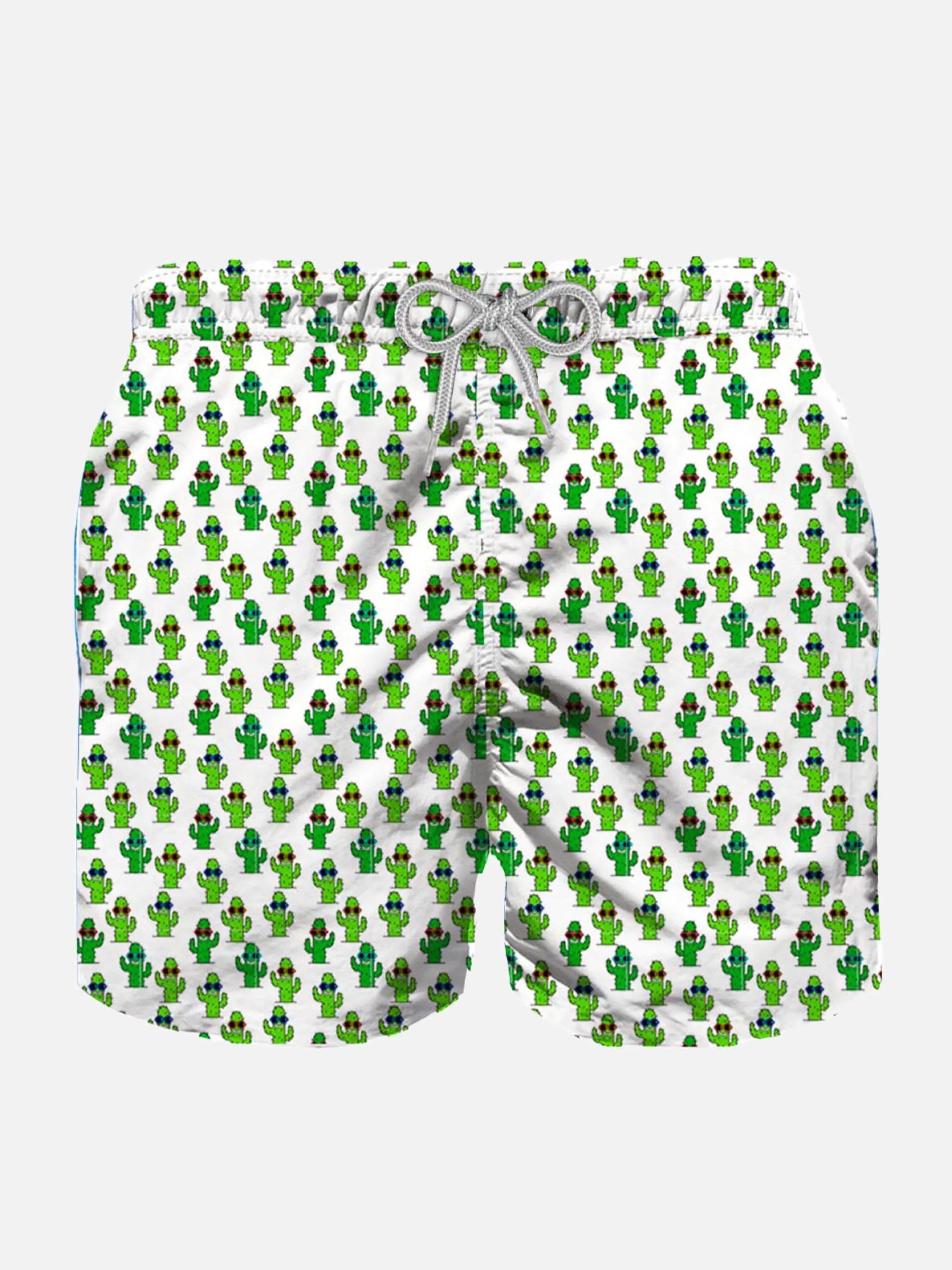 MC2 Saint Barth Boy light fabric swim shorts with cactus print Clearance