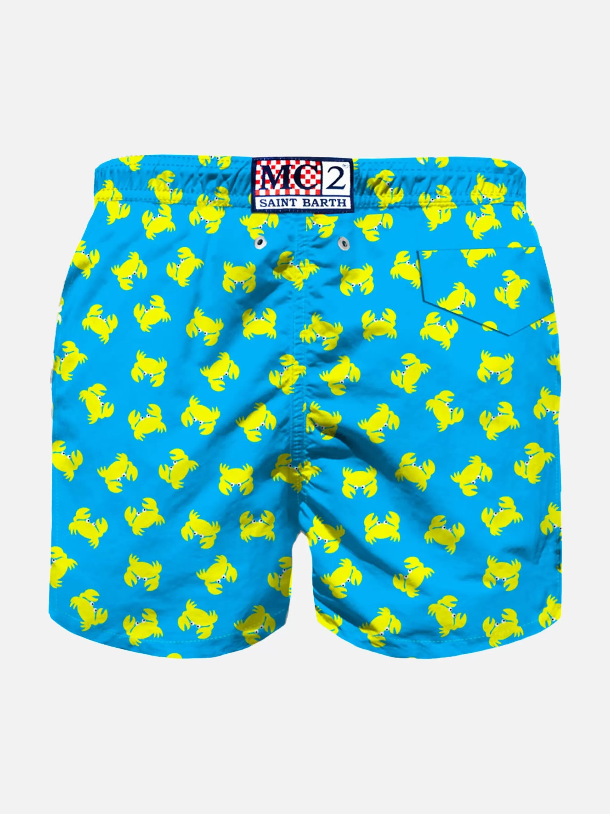 MC2 Saint Barth Boy light fabric swim shorts with crab print Store