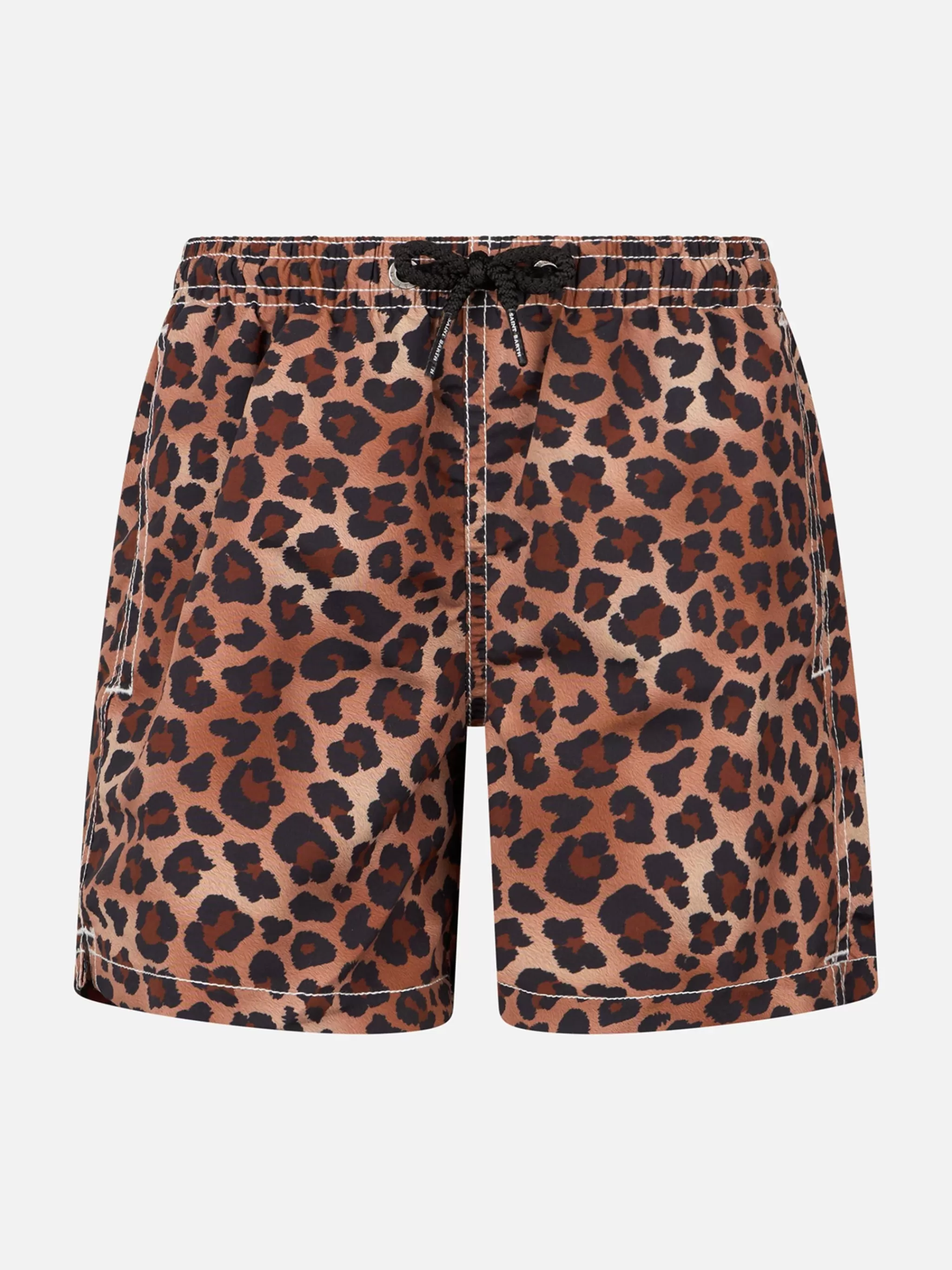 MC2 Saint Barth Boy mid-length Jean swim-shorts with animalier print Flash Sale