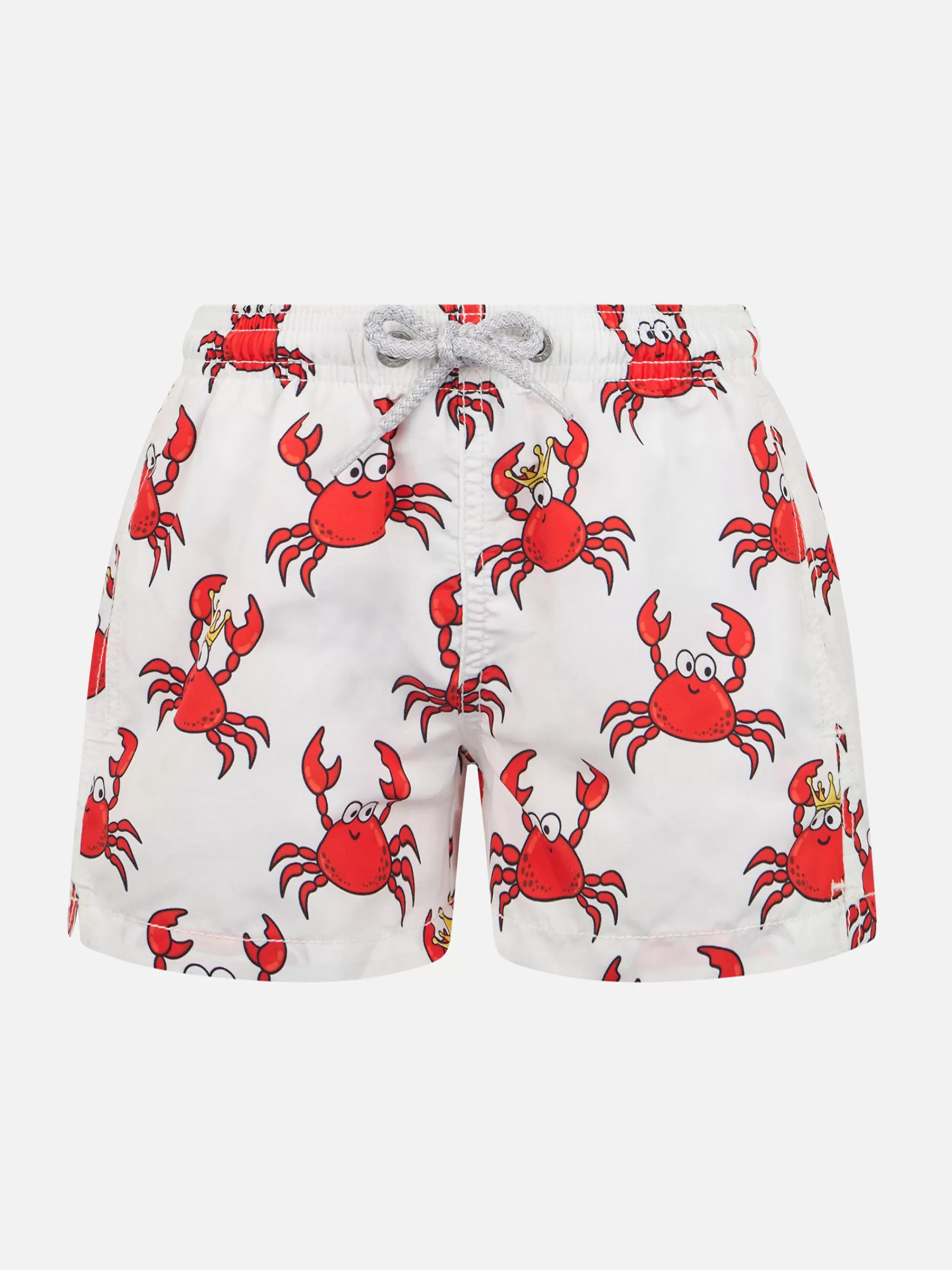 MC2 Saint Barth Boy mid-length Jean swim-shorts with king crab print Shop